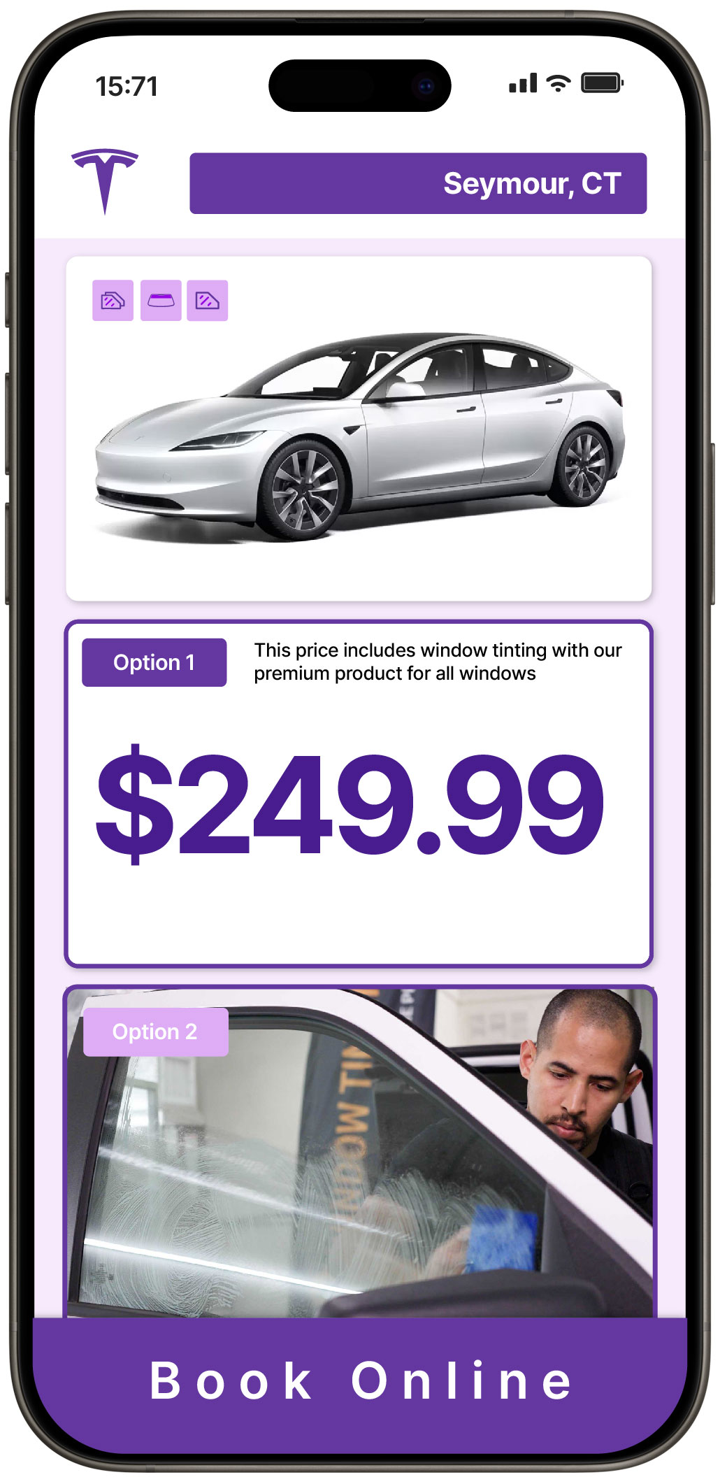View Affordable Tesla Window Tinting Rates in Seymour, Connecticut