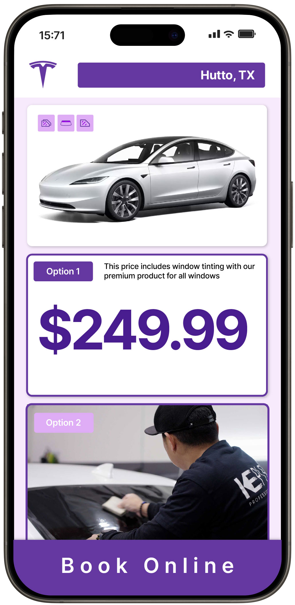 View Reasonable Tesla Window Tinting Prices in Hutto, Texas