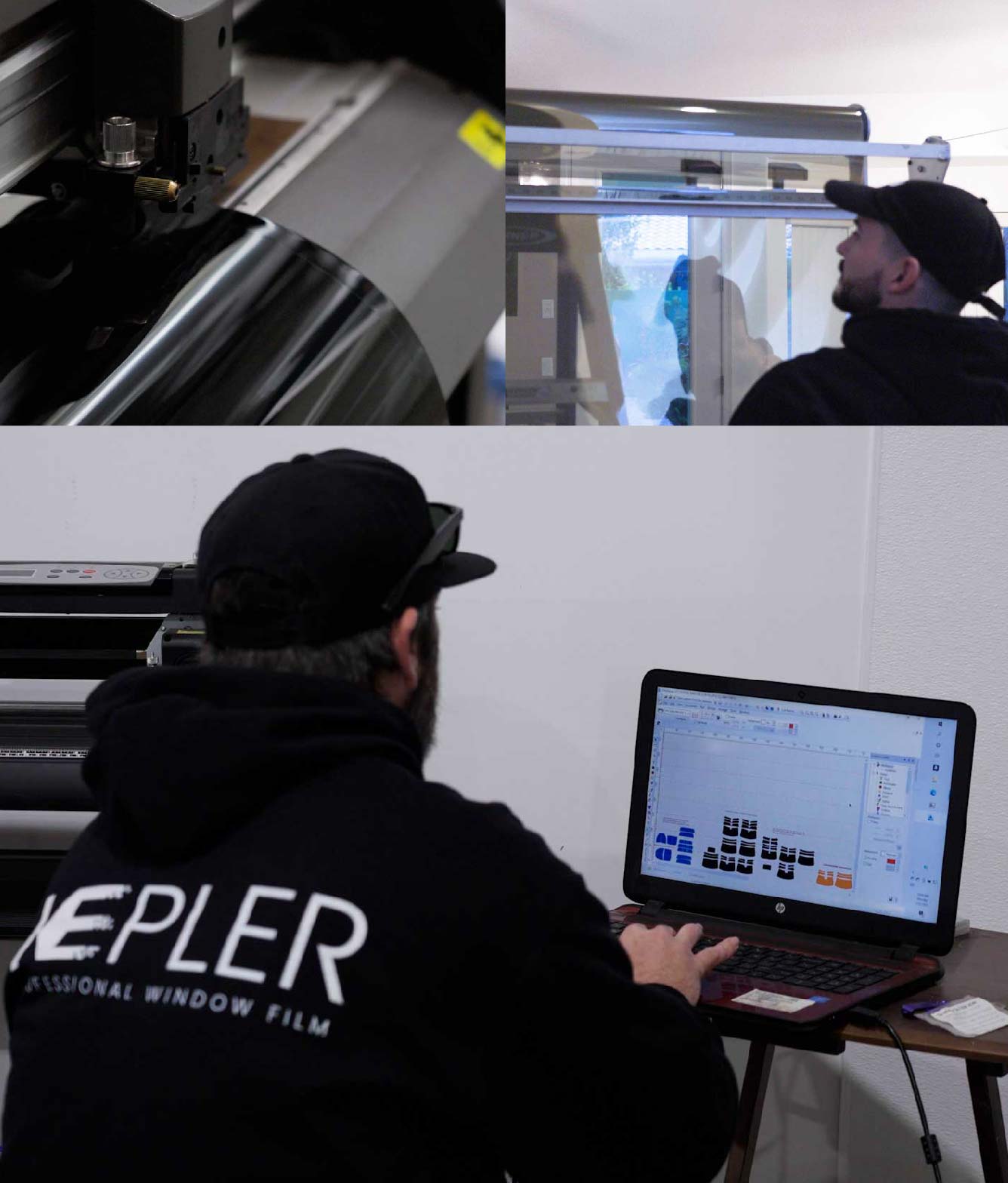 Ceramic Window Tinting Expert Cutting Film in Elkton, Maryland