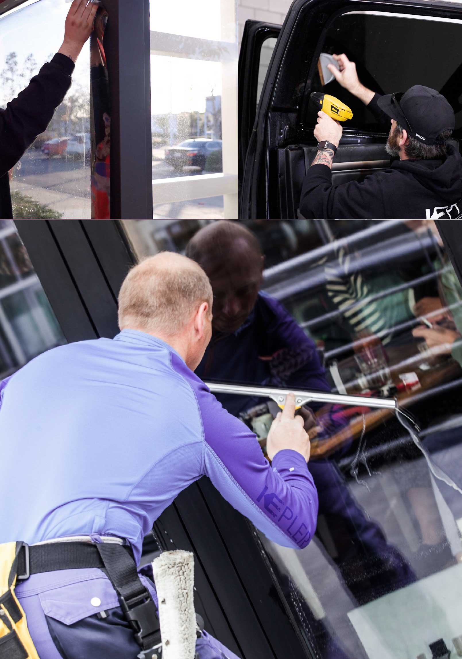 Kepler Expert Applying Anti-Graffiti Window Film to a Meridian Shop Front