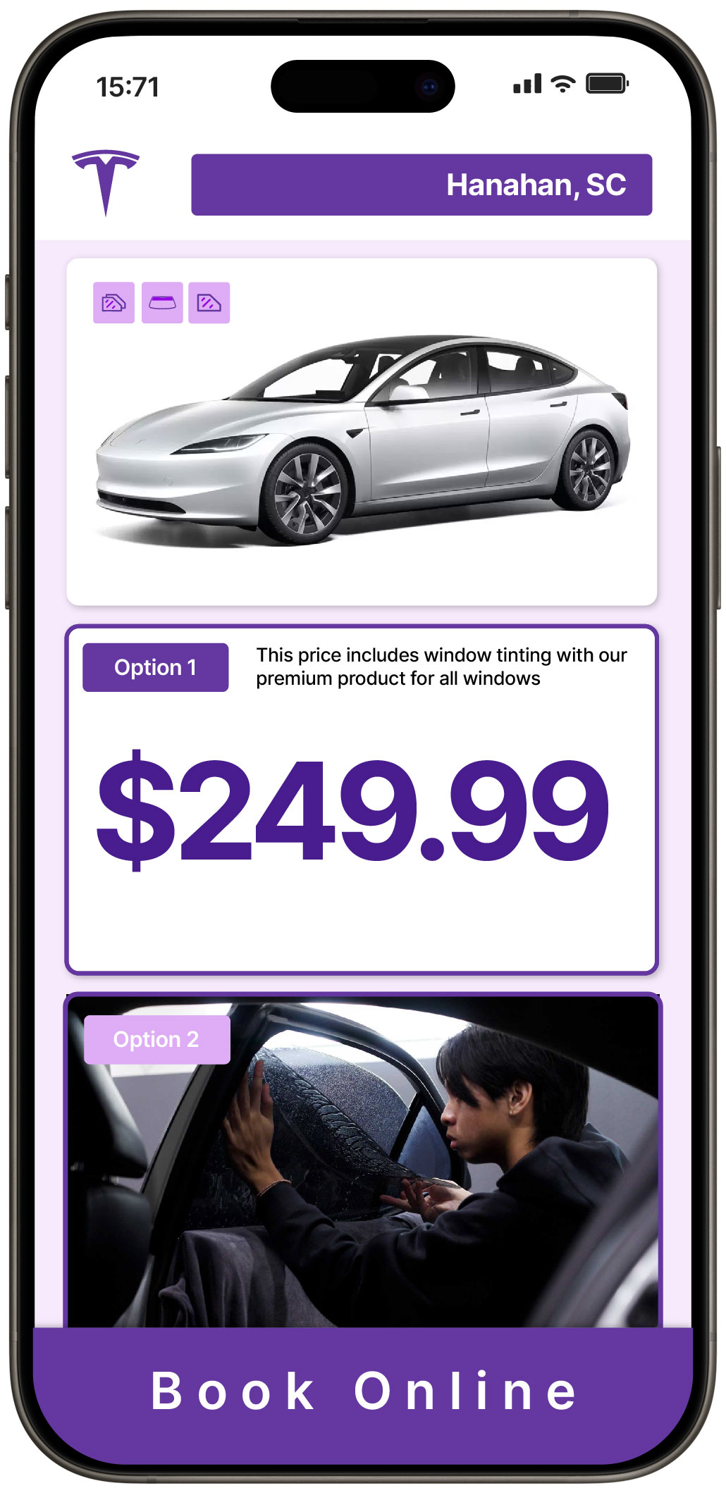 View Competitive Tesla Window Tinting Prices in Hanahan, South Carolina