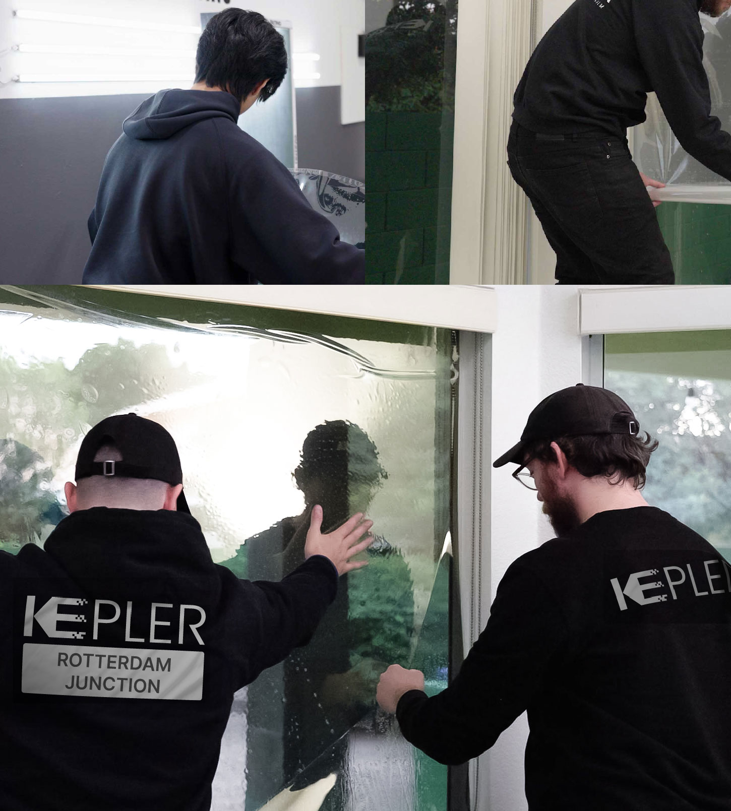 Kepler Technician Installing Ceramic Window Tint to Home in Rotterdam Junction