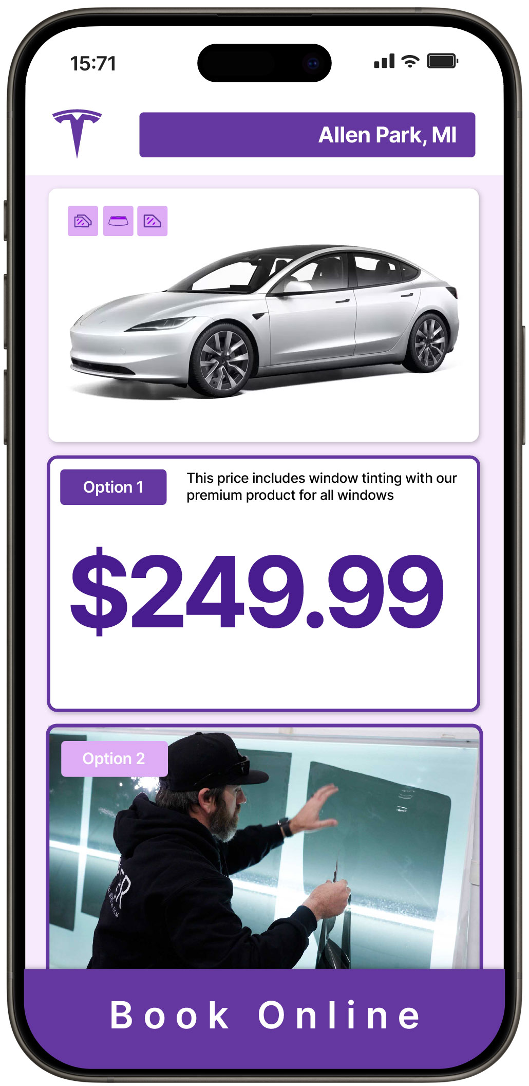 View Reasonable Tesla Window Tinting Costs in Allen Park, Michigan