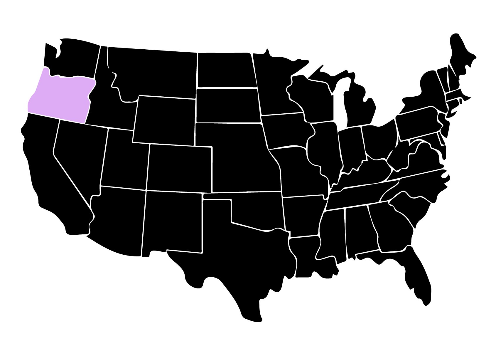 Map Showing Location of Kepler Window Tinters in Corvallis, Oregon with Purple Highlight on the State