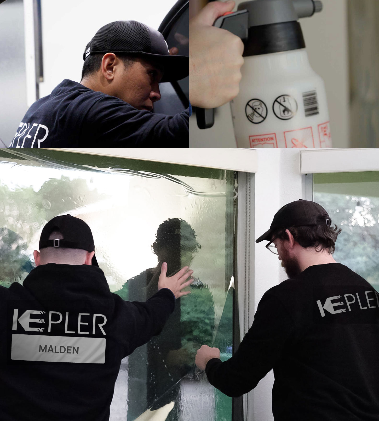 Kepler Technician Installing Advanced Window Tint to Home in Malden