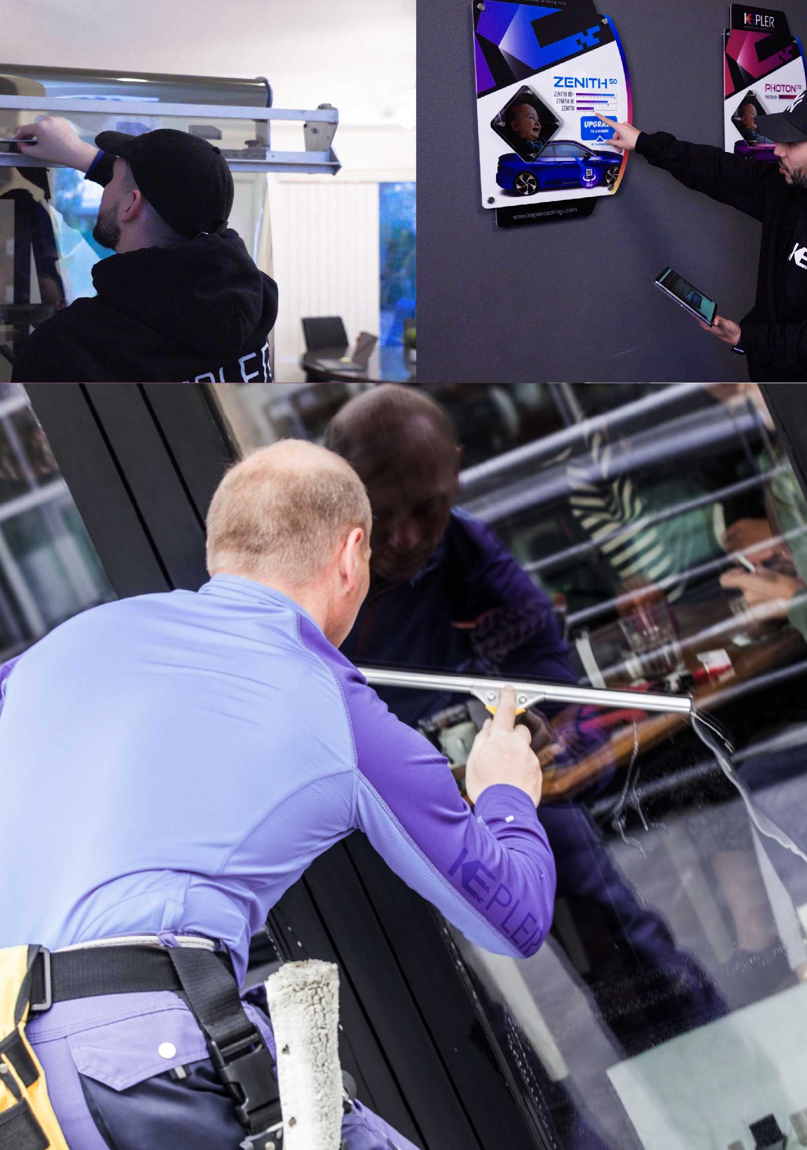 Kepler Professional Applying Anti-Graffiti Window Film to a North Kingstown Shop Front