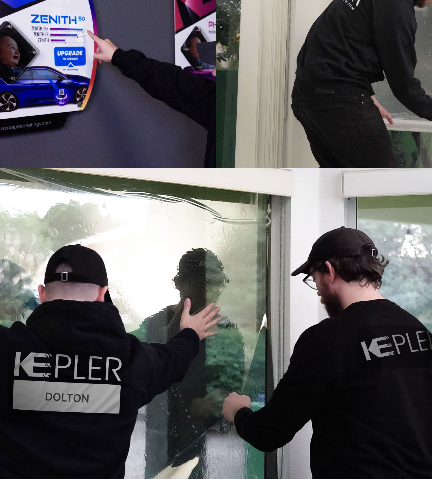 Kepler Technician Installing High-tech Window Tint to Home in Dolton