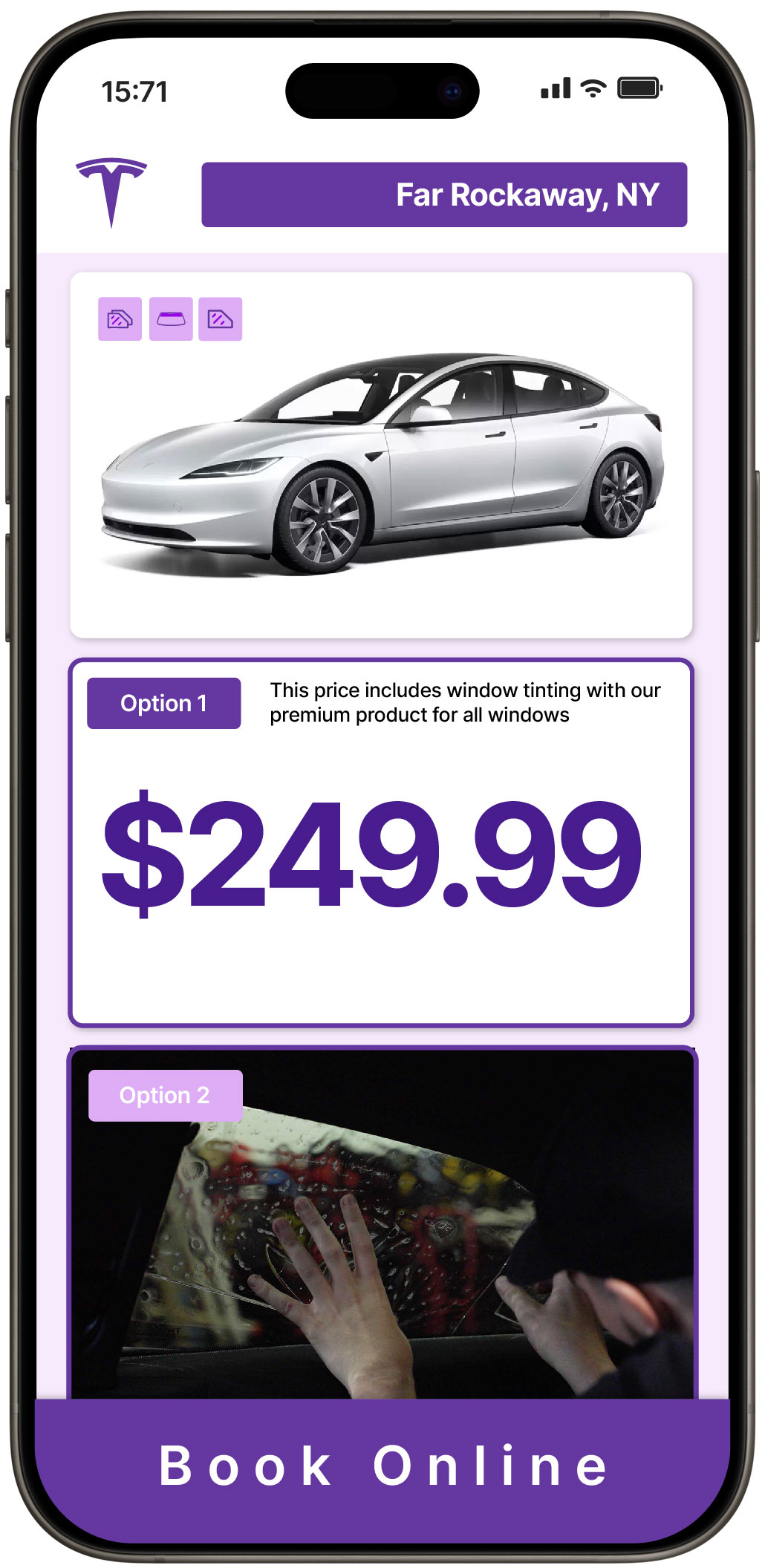View Competitive Tesla Window Tinting Prices in Far Rockaway, New York