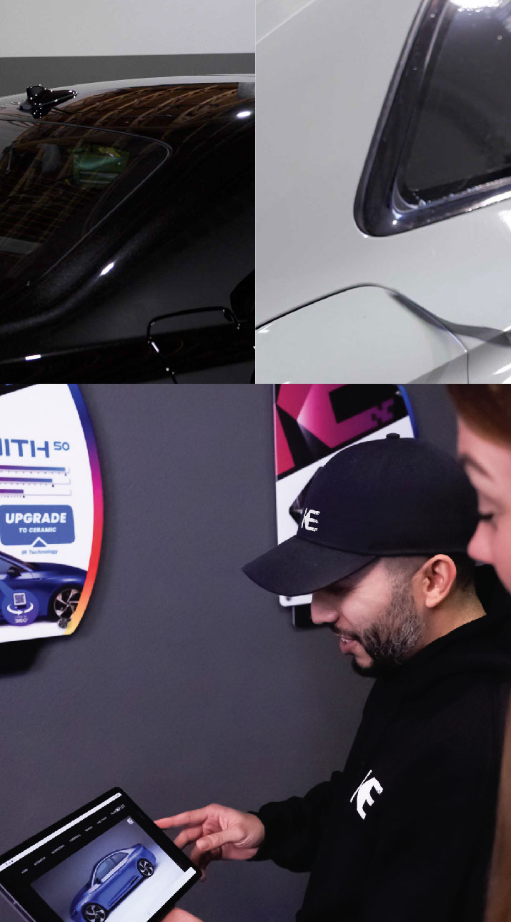 Kepler Dealer Showing Car Window Film Options to Customer in Madison Heights, Michigan
