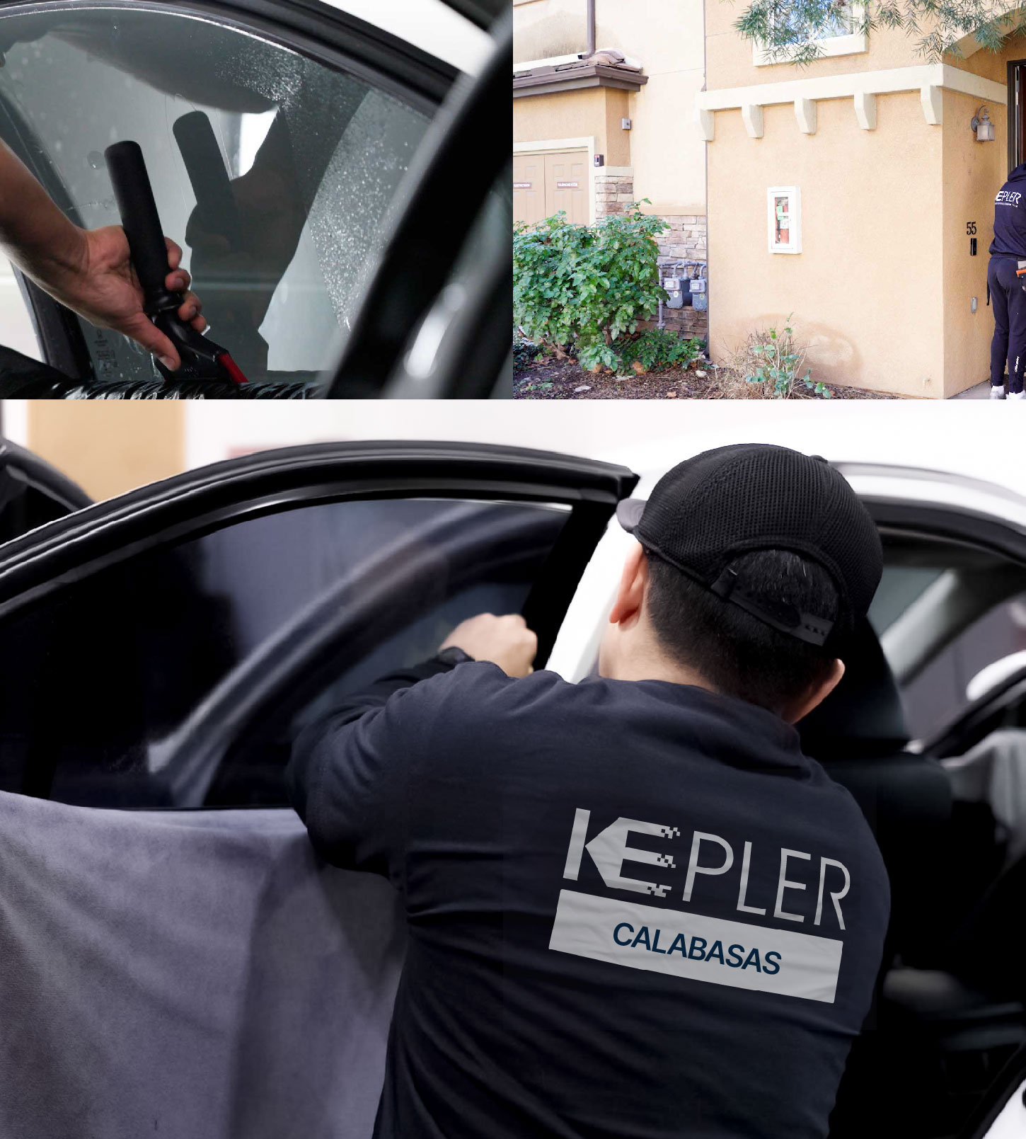 Automotive Window Tinting Expert Applying Film in Calabasas, California