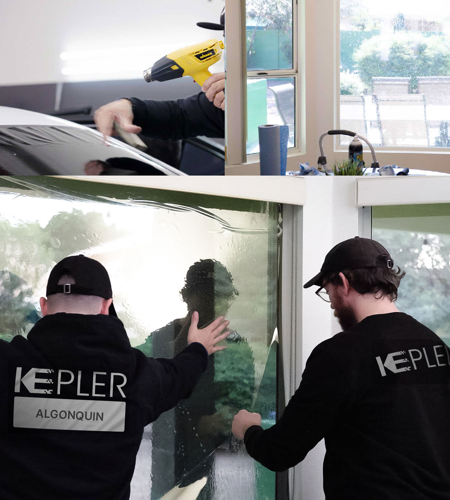 Kepler Technician Fitting Advanced Window Tint to Home in Algonquin