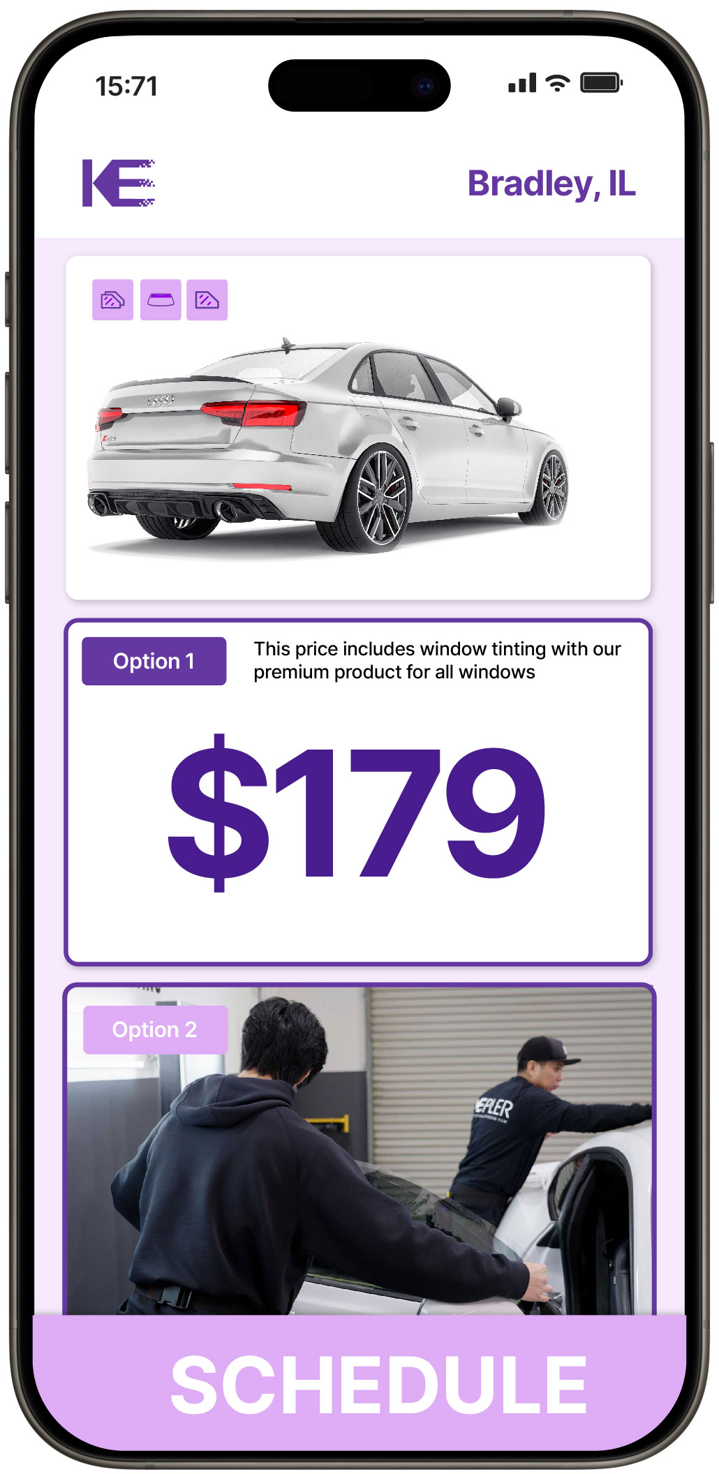 View Affordable Car Window Tinting Rates in Bradley, Illinois