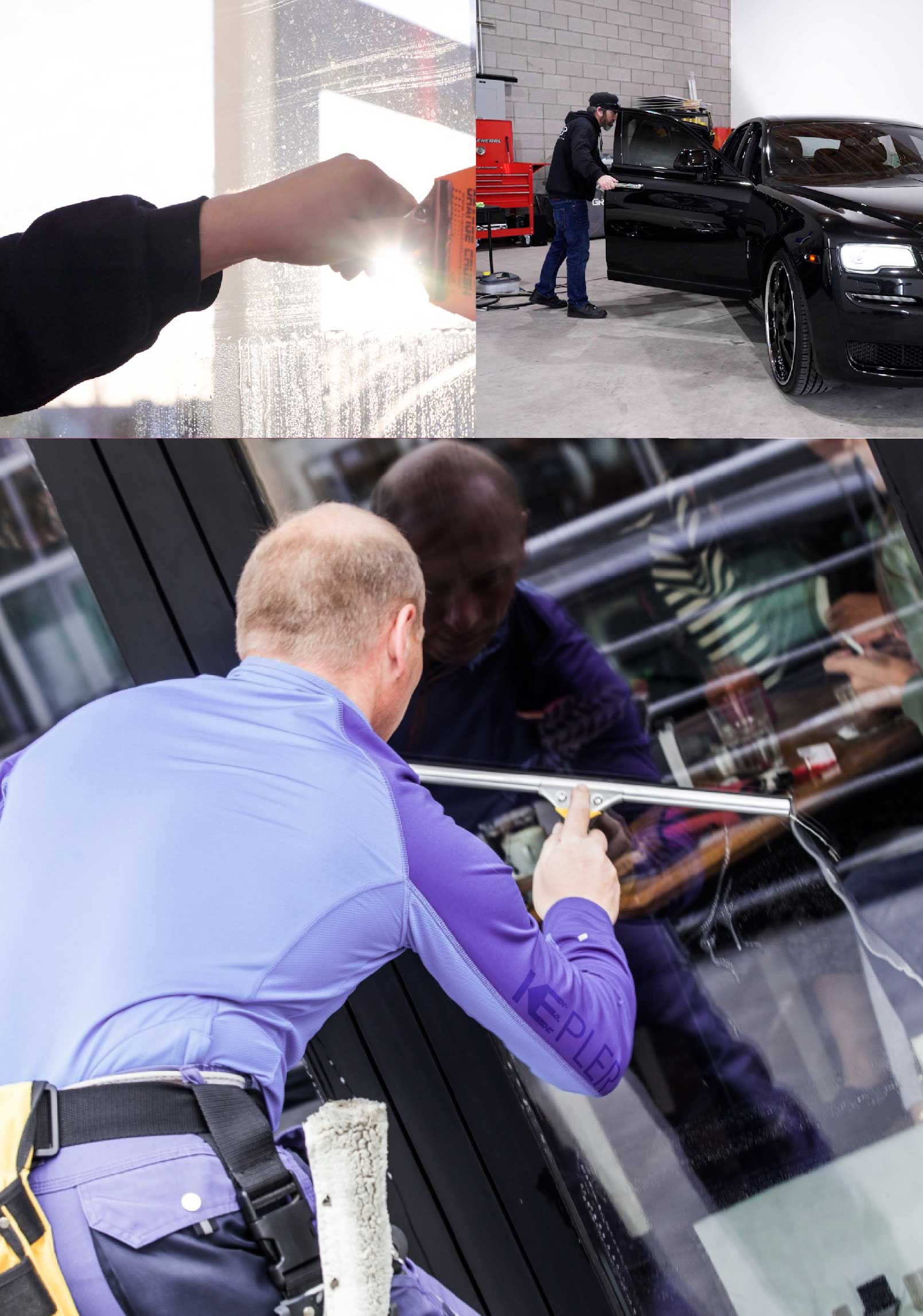 Kepler Professional Applying Anti-Graffiti Window Film to a Jeffersonville Shop Front