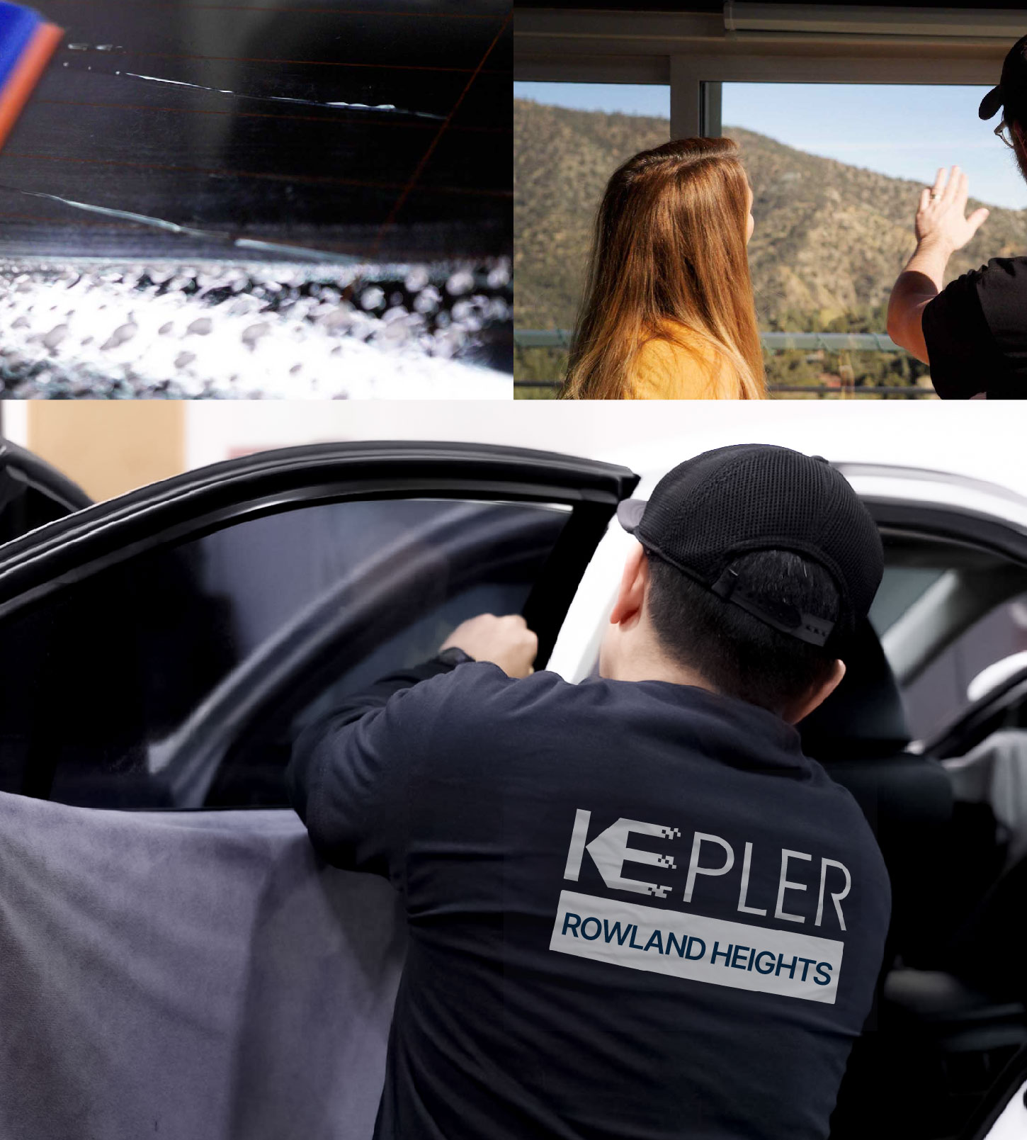 Automotive Window Tinting Expert Applying Film in Rowland Heights, California