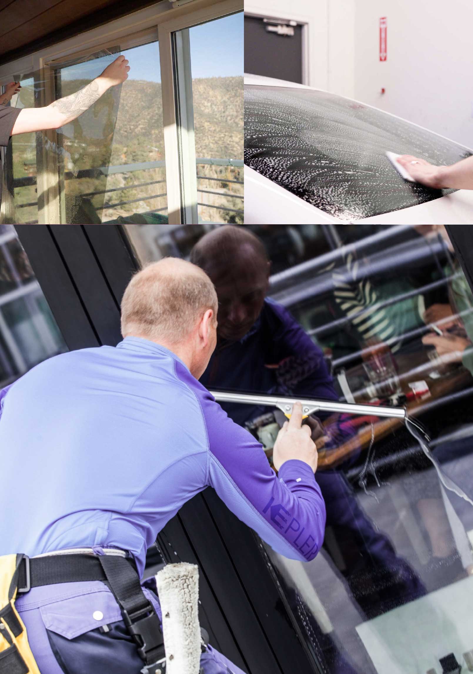 Kepler Expert Applying Anti-Graffiti Window Film to a Del Valle Shop Front