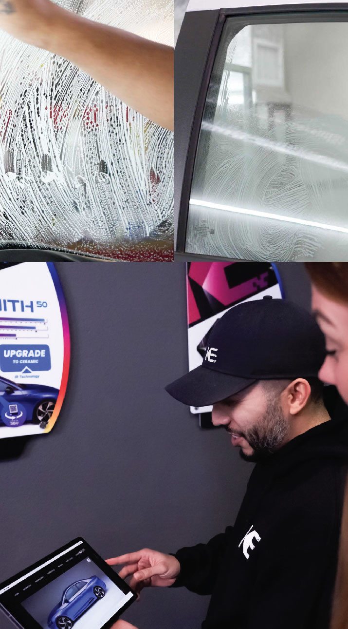 Kepler Dealer Showing Car Window Film Options to Customer in Maywood, Illinois