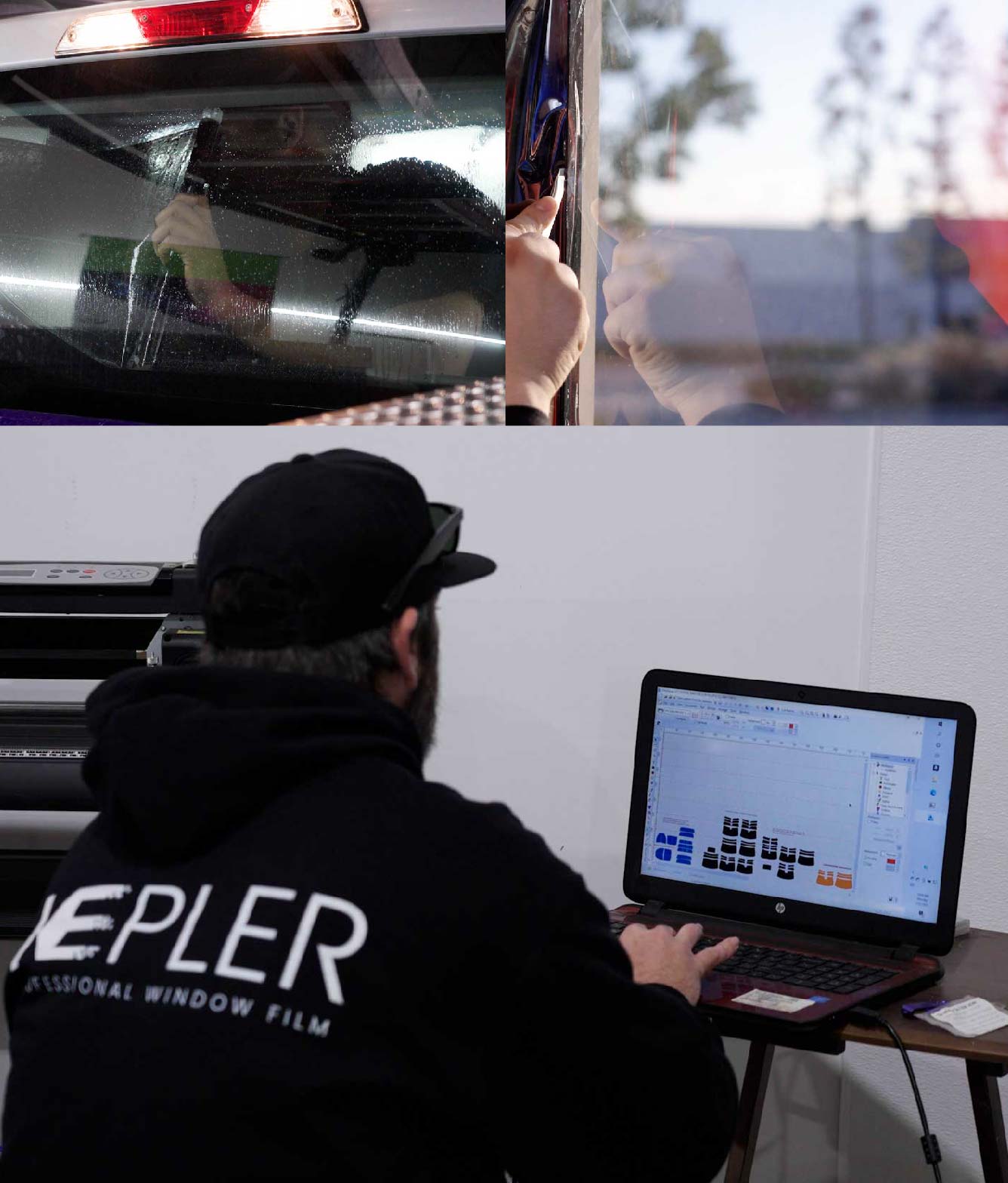Ceramic Window Tinting Expert Cutting Film in Mount Vernon, Washington