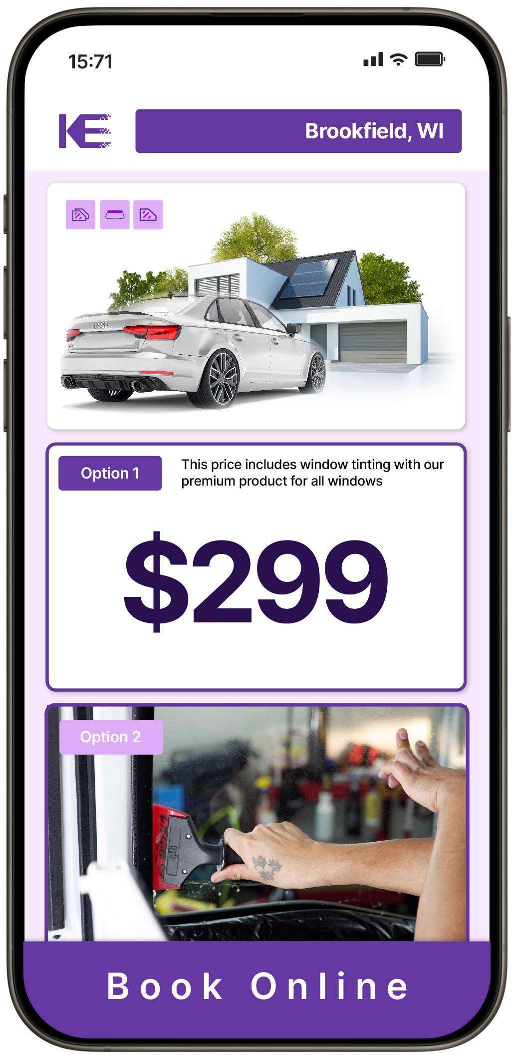 View Competitive Tesla Window Tinting Rates in Brookfield, Wisconsin