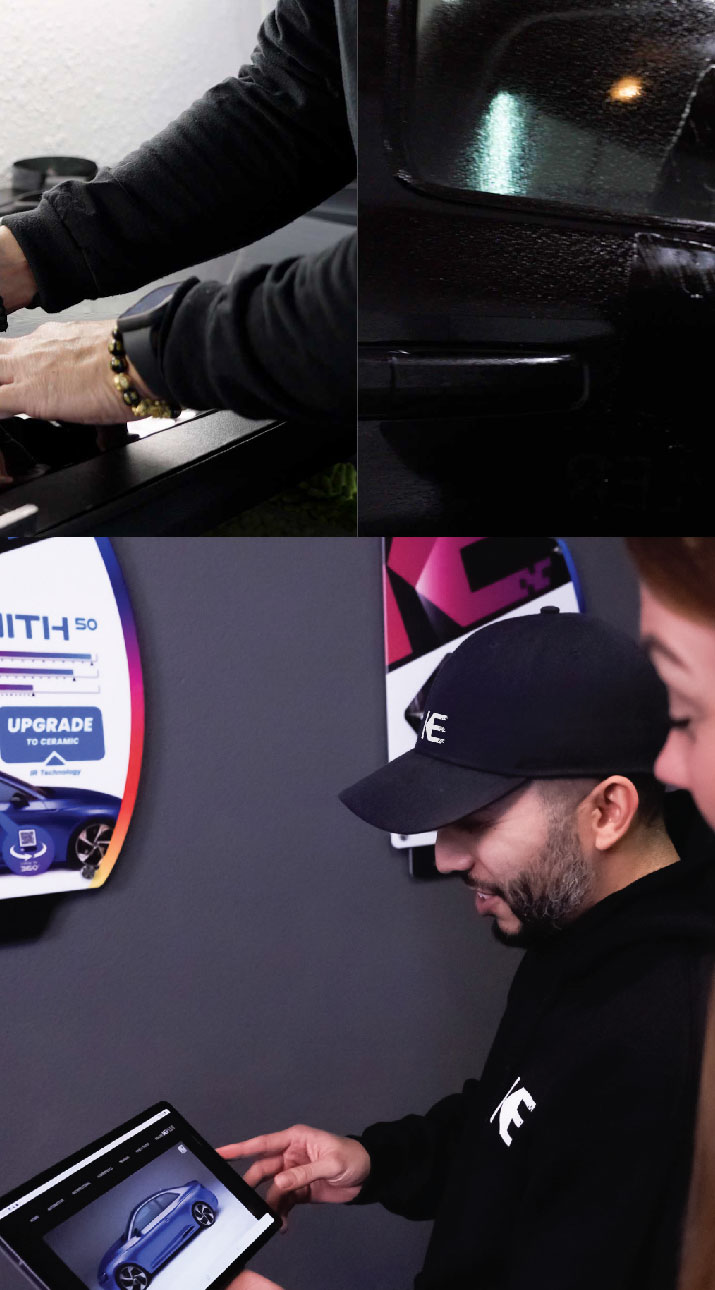 Kepler Dealer Showing Car Window Film Options to Customer in Pullman, Washington