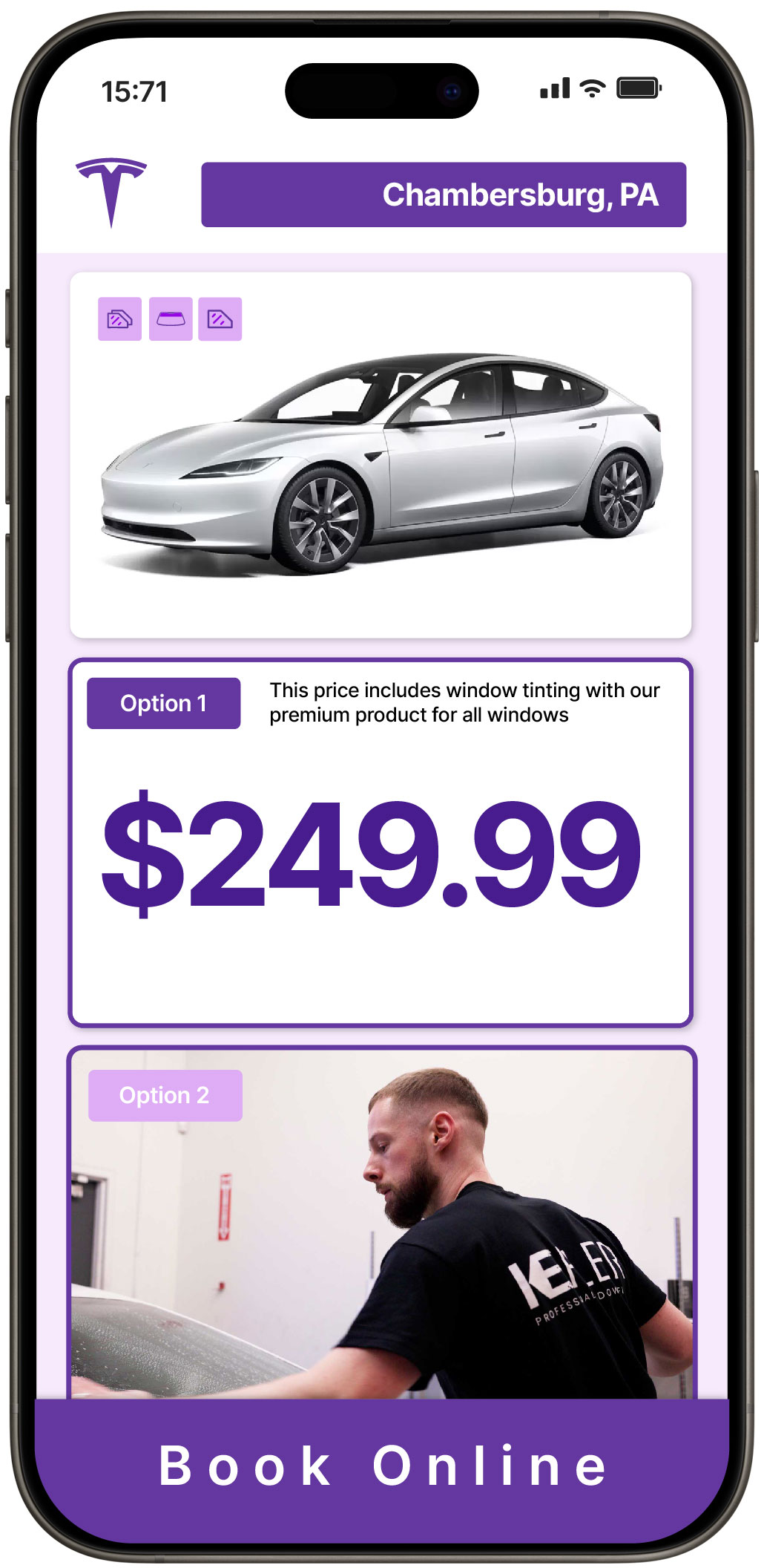 View Reasonable Tesla Window Tinting Costs in Chambersburg, Pennsylvania