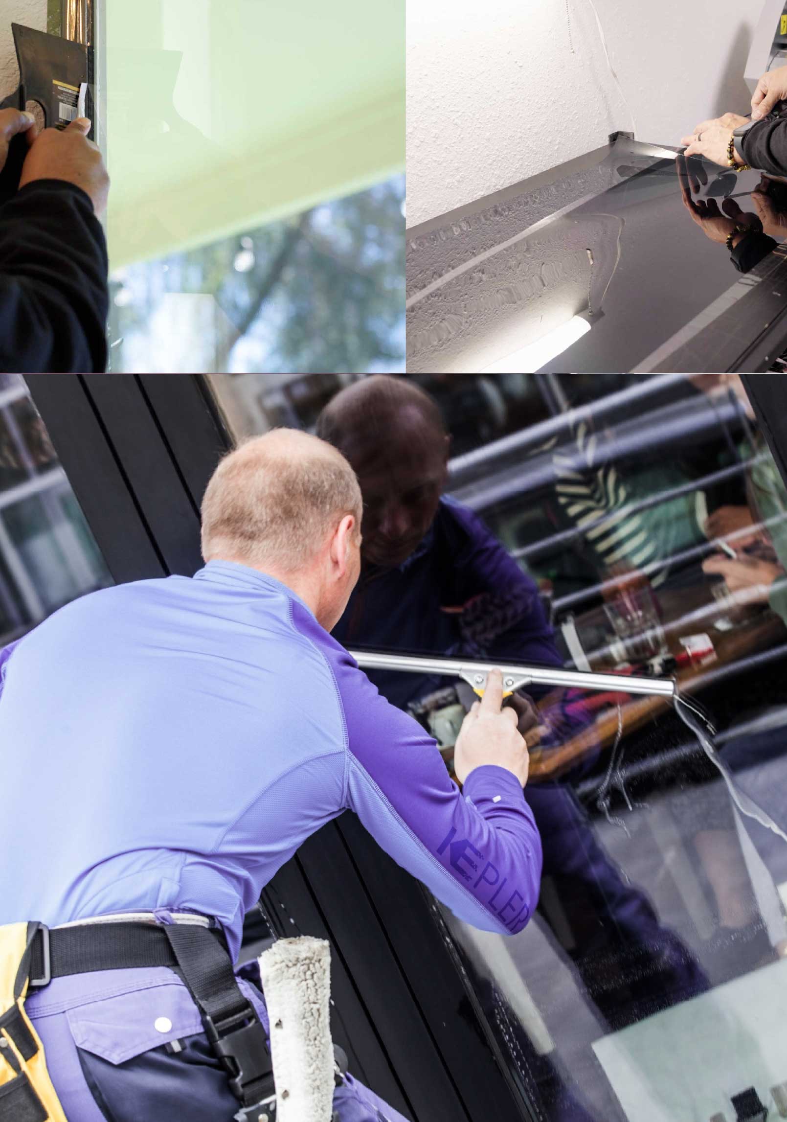 Kepler Expert Applying Anti-Graffiti Window Film to a Fredericksburg Shop Front