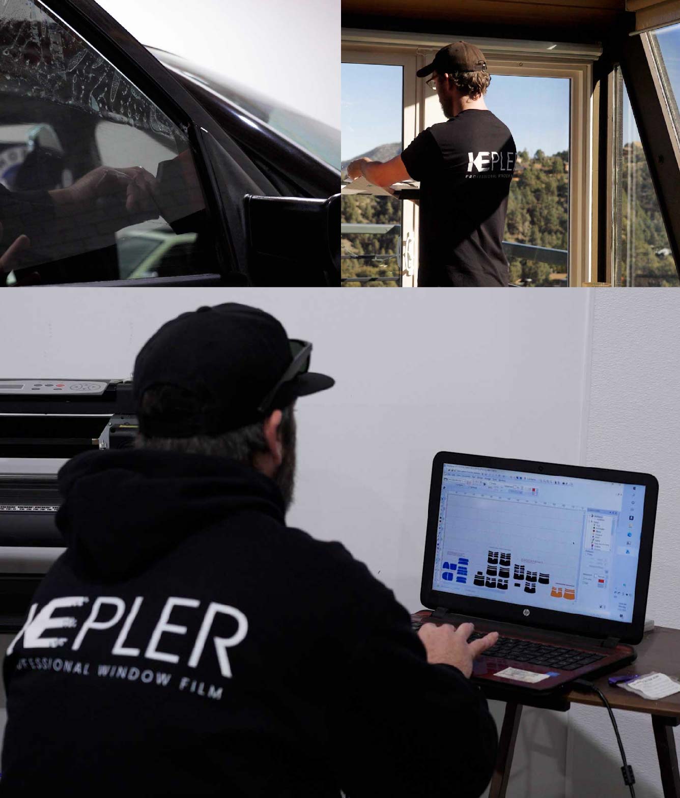 Ceramic Window Tinting Expert Cutting Film in Andover, Minnesota