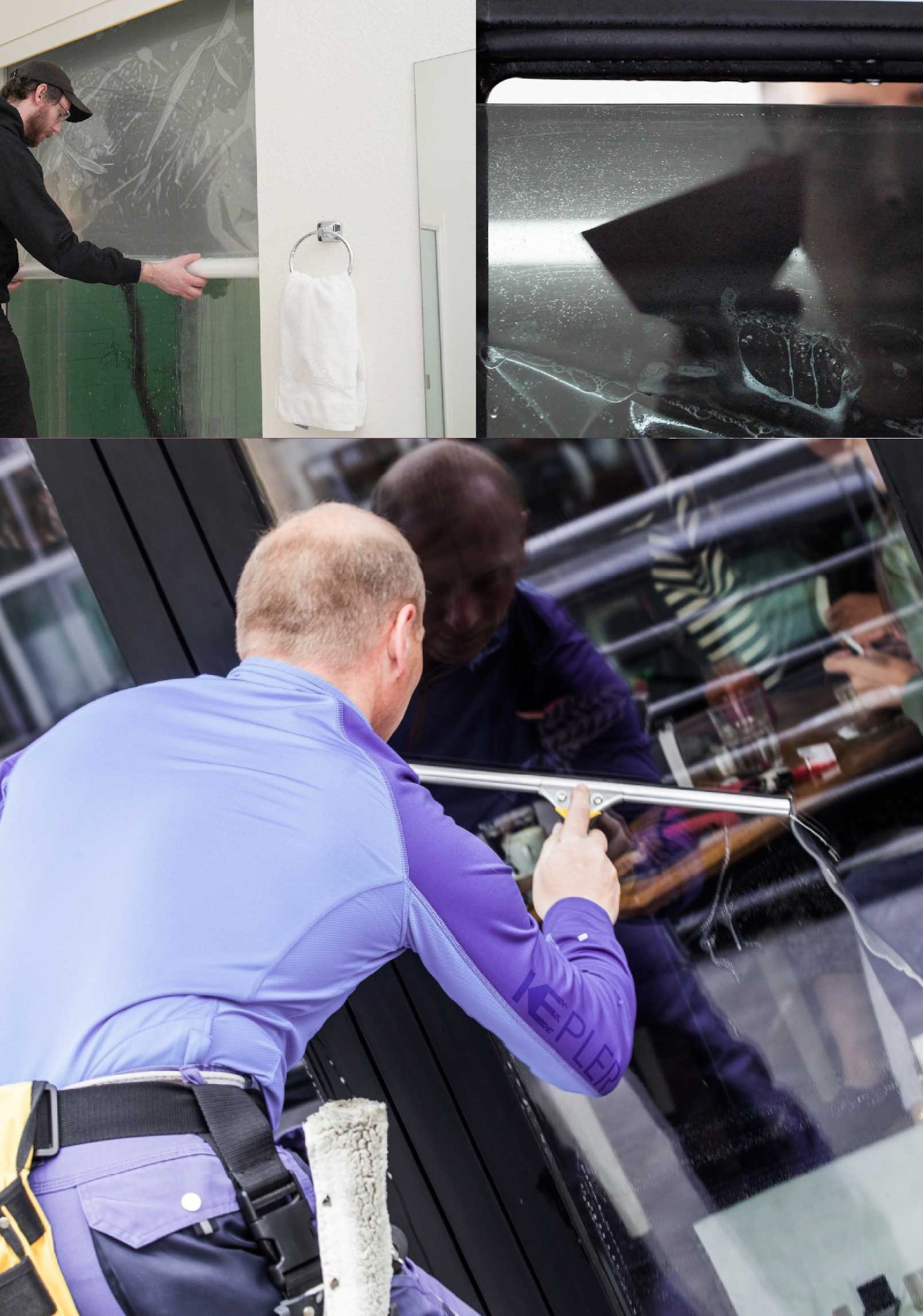 Kepler Skilled Applying Anti-Graffiti Window Film to a Saint Clair Shores Shop Front