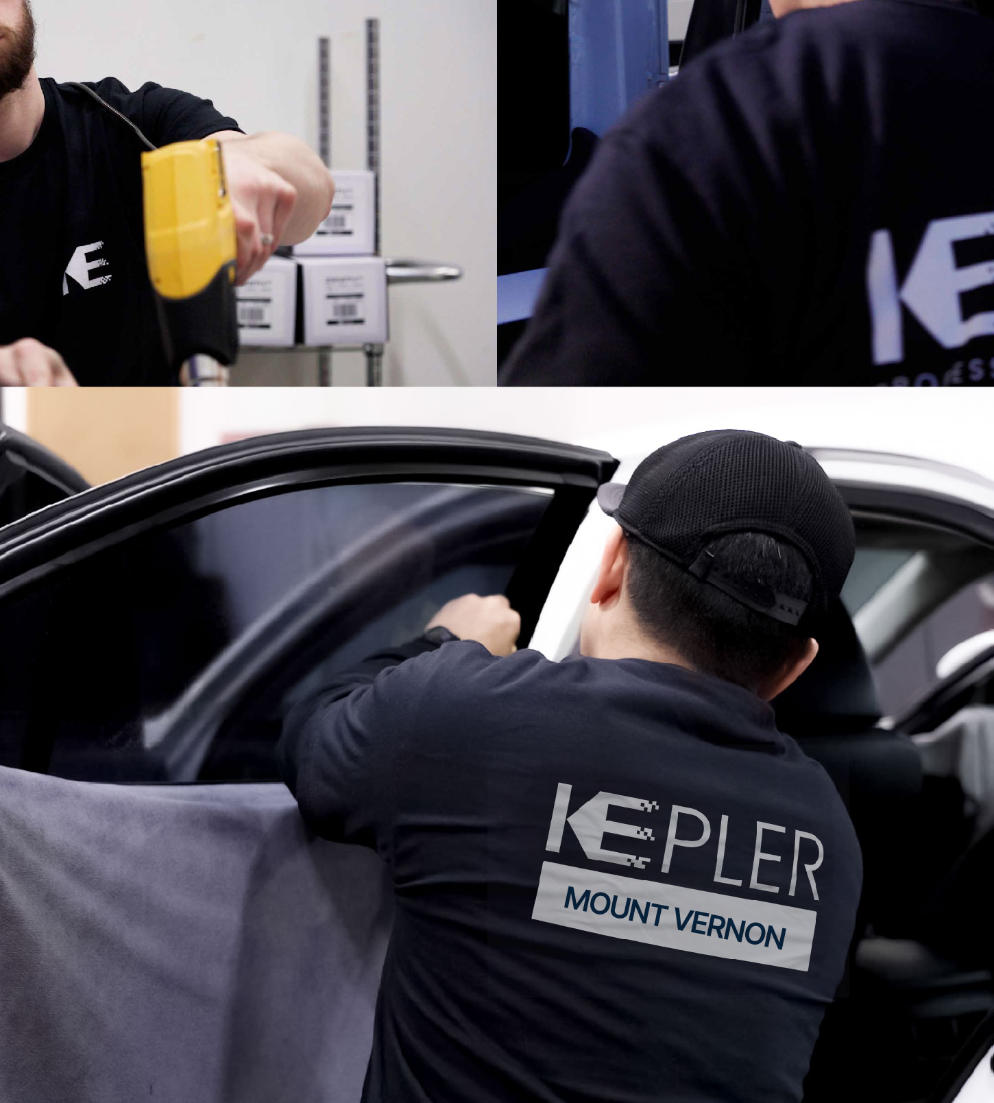 Automotive Window Tinting Expert Applying Film in Mount Vernon, Ohio