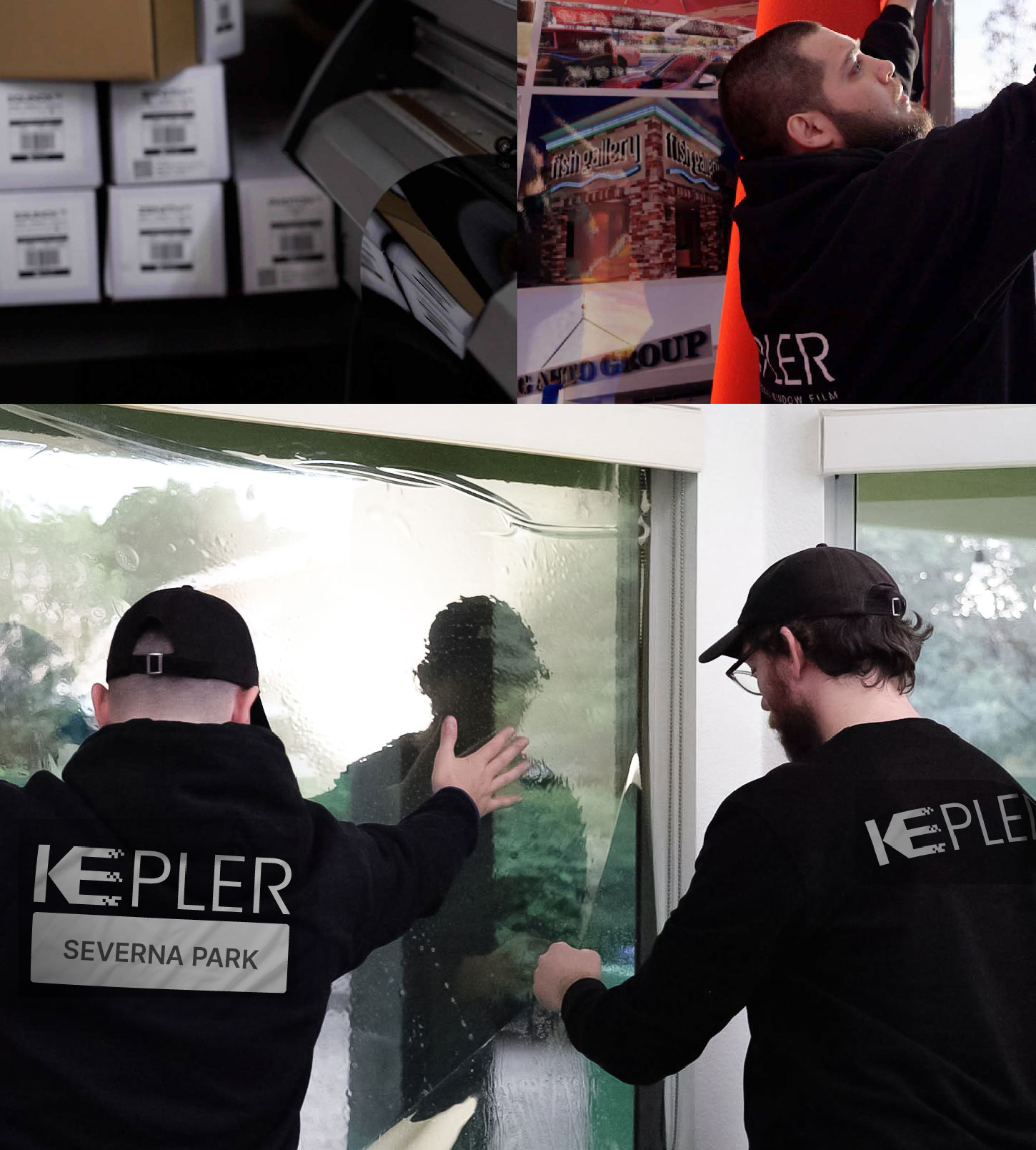 Kepler Technician Applying Advanced Window Tint to Home in Severna Park