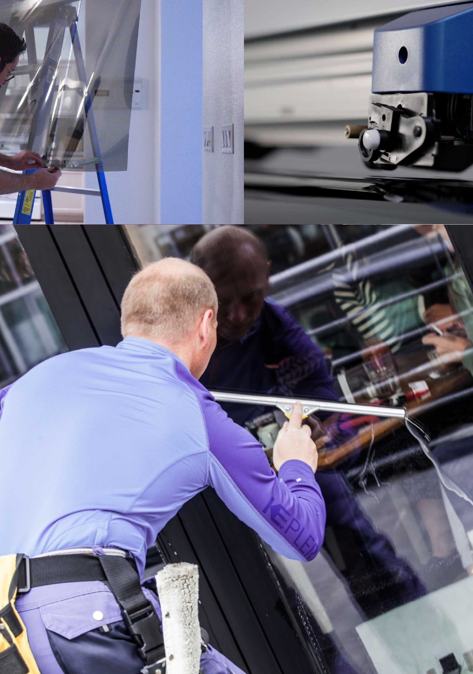 Kepler Professional Applying Anti-Graffiti Window Film to a Highland Shop Front