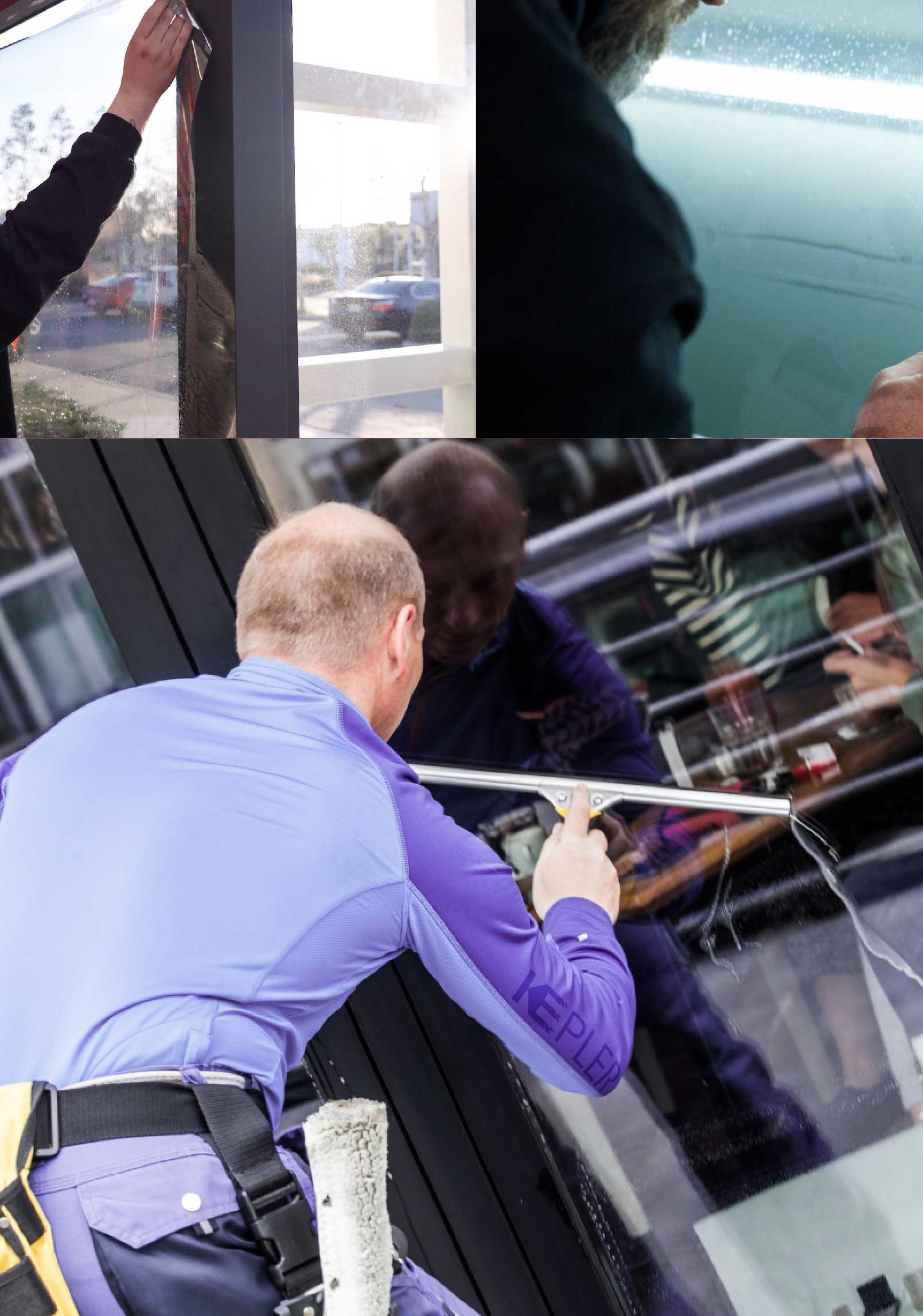 Kepler Skilled Applying Anti-Graffiti Window Film to a Fall River Shop Front