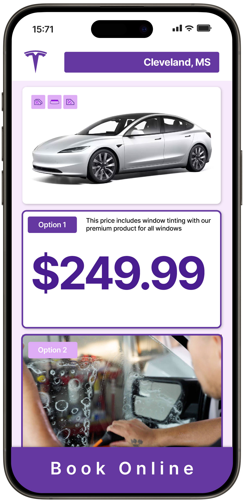 View Reasonable Tesla Window Tinting Prices in Cleveland, Mississippi