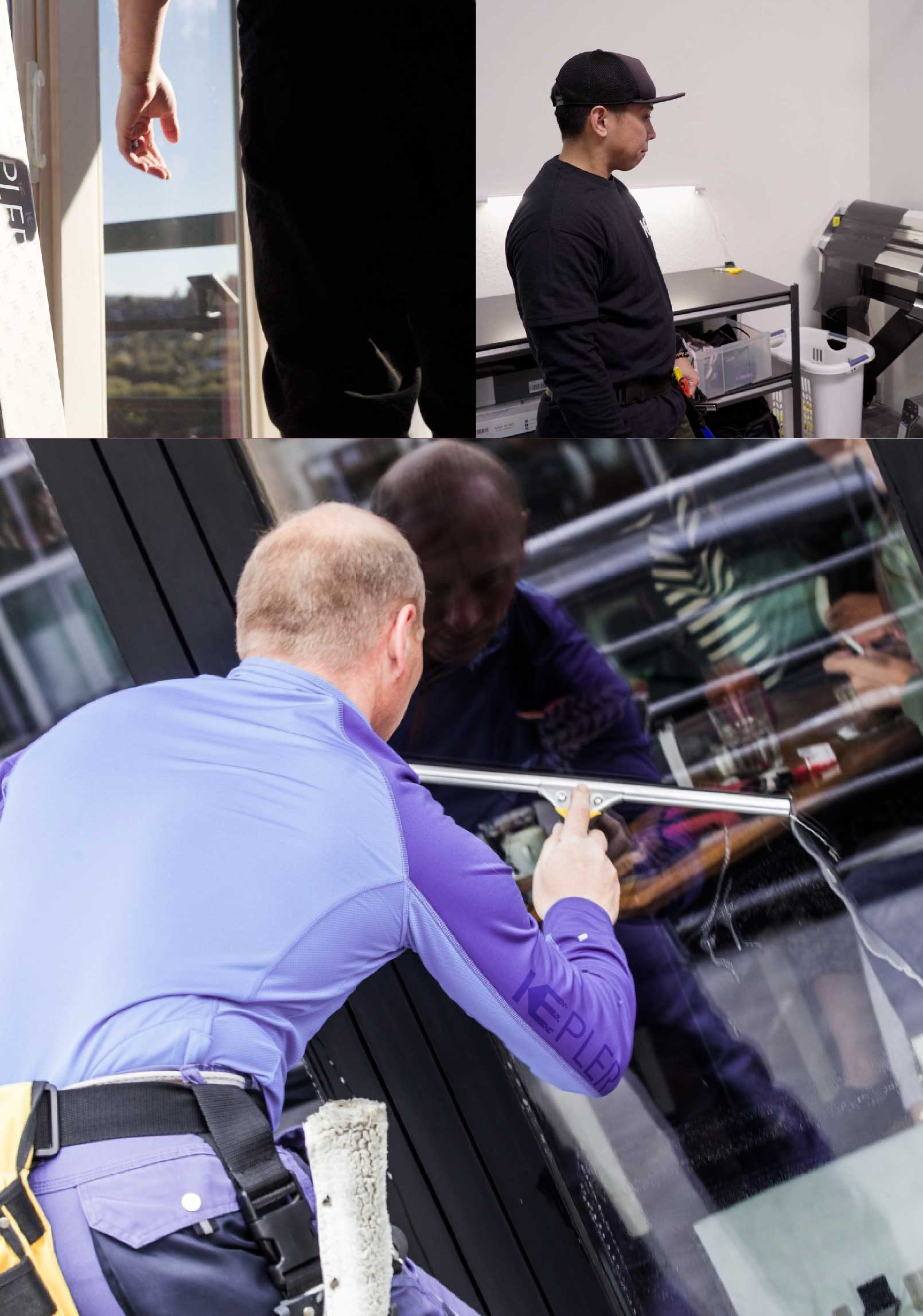 Kepler Expert Applying Anti-Graffiti Window Film to a Park Ridge Shop Front