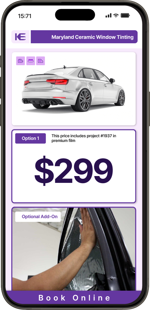View Competitive Car Window Tinting Prices in Maryland