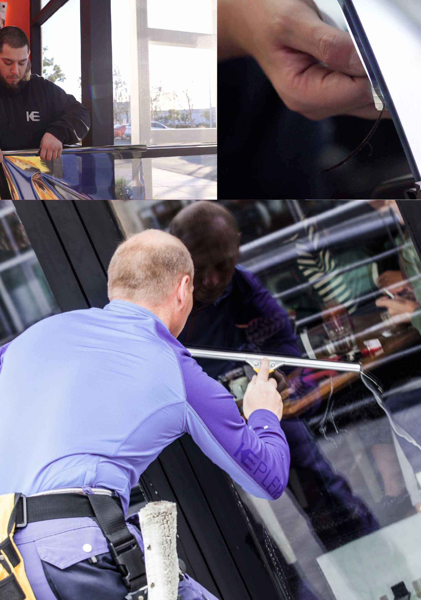 Kepler Professional Applying Anti-Graffiti Window Film to a Simi Valley Shop Front