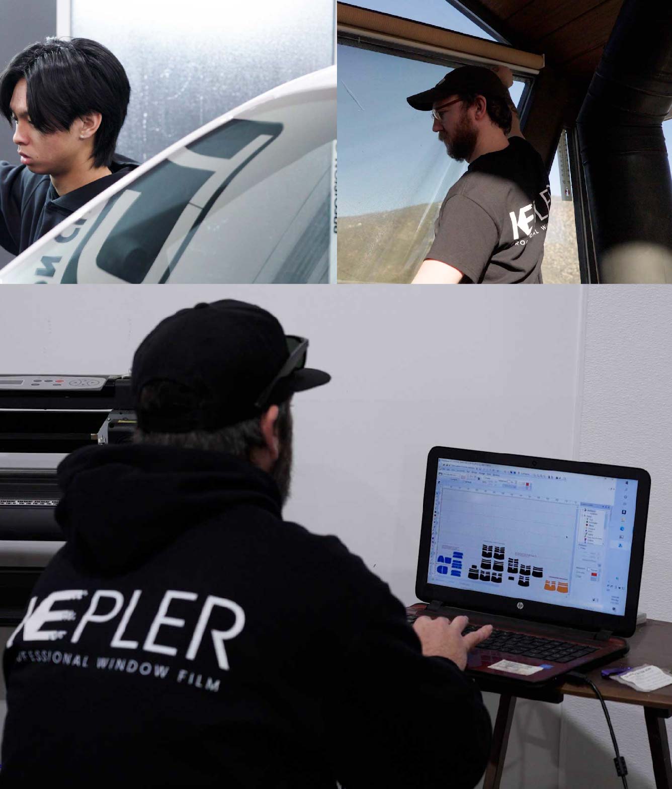 Ceramic Window Tinting Expert Cutting Film in Klamath Falls, Oregon