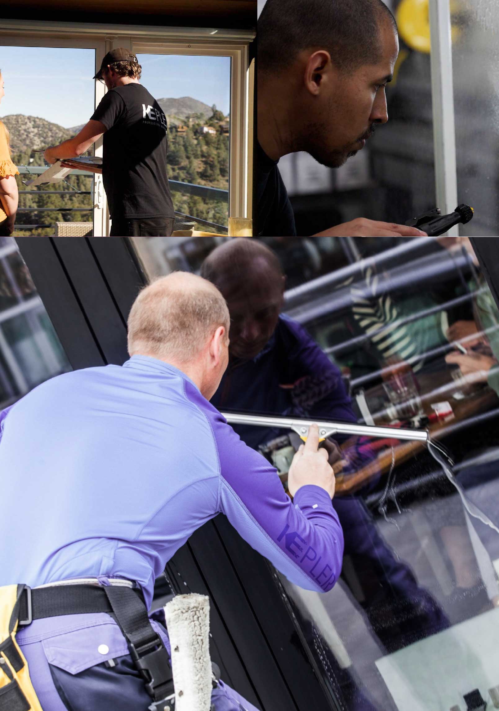 Kepler Skilled Applying Anti-Graffiti Window Film to a Highland Park Shop Front