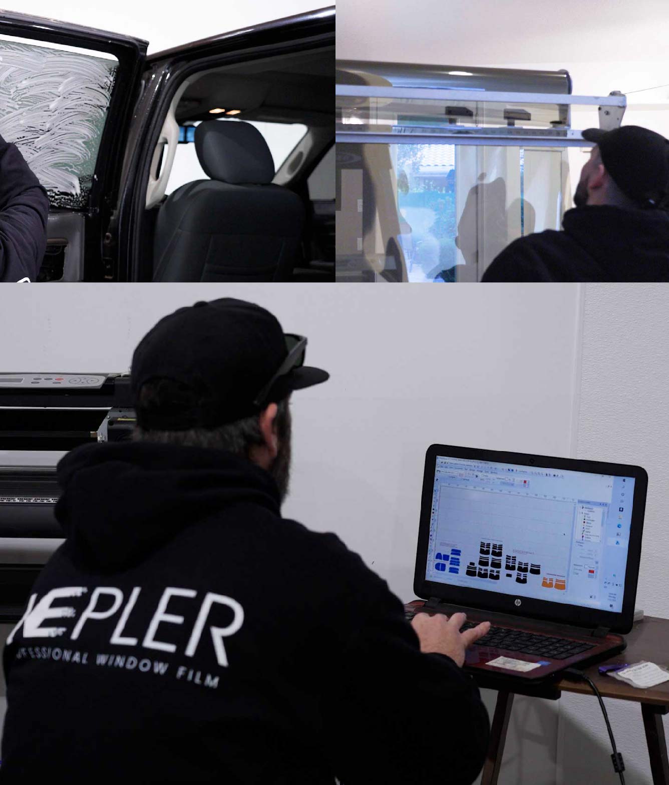 Ceramic Window Tinting Expert Cutting Film in Tiffin, Ohio