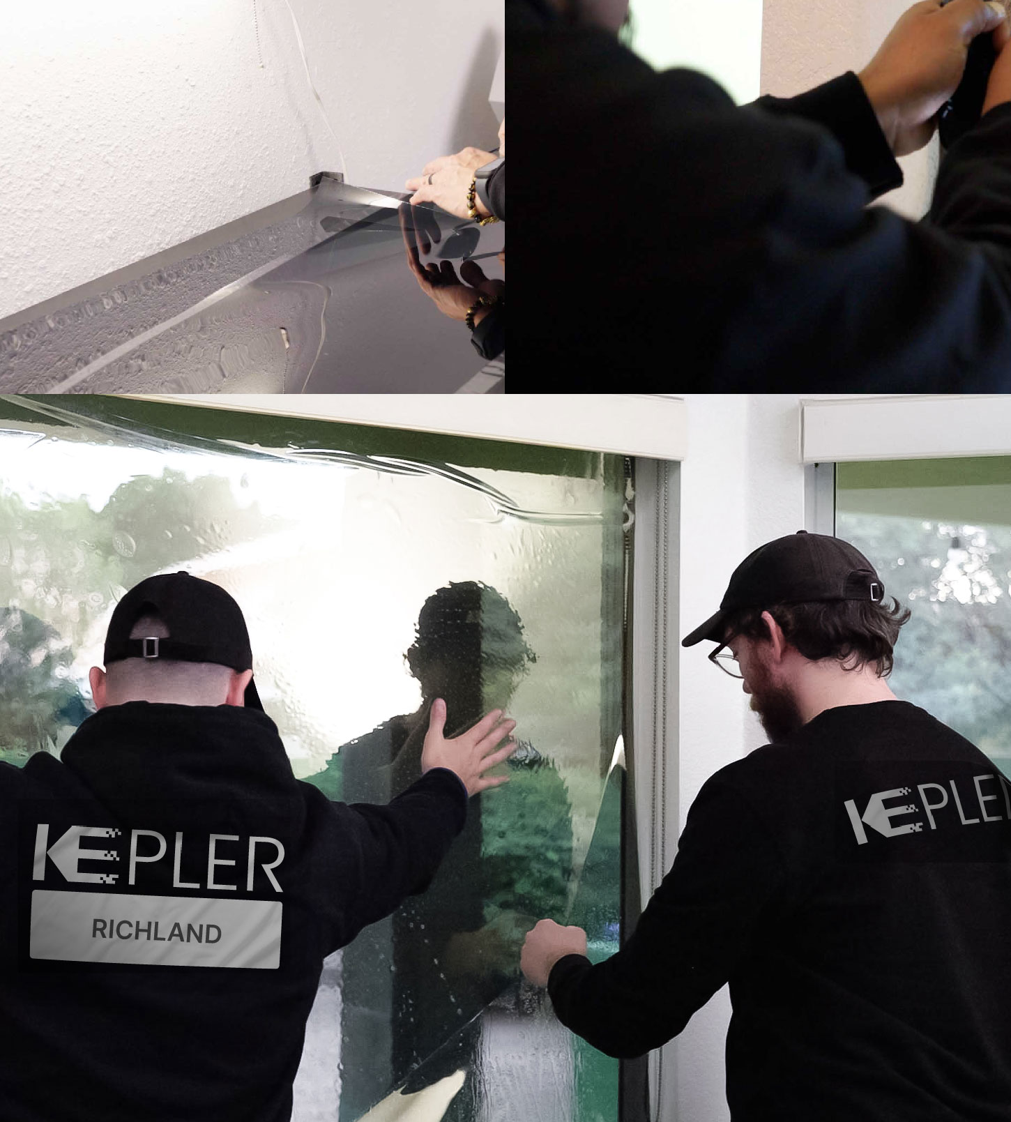 Kepler Technician Fitting Ceramic Window Tint to Home in Richland