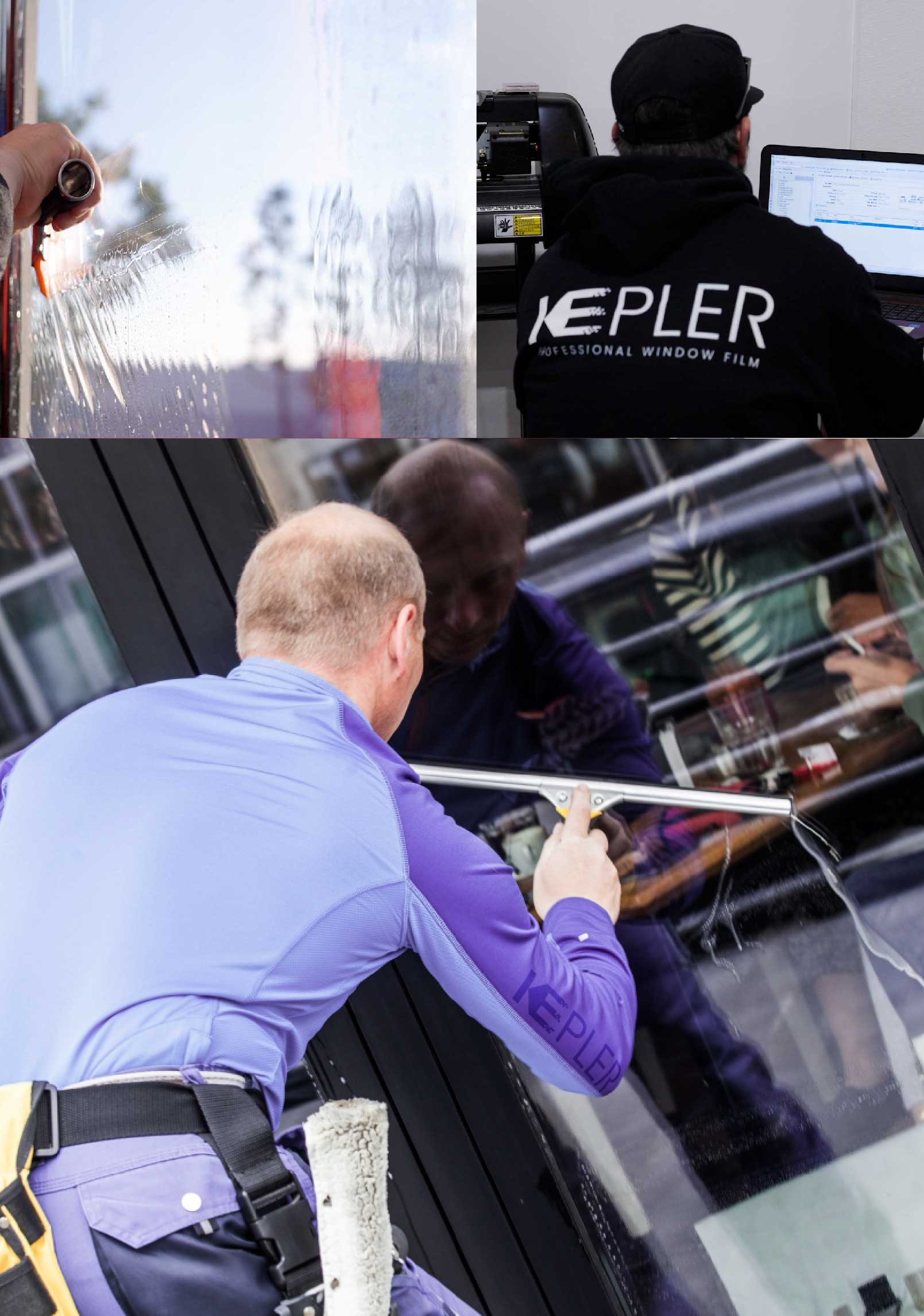 Kepler Professional Applying Anti-Graffiti Window Film to a Richmond Shop Front