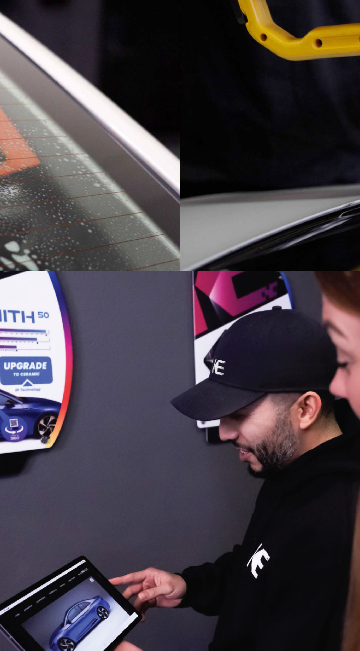 Kepler Dealer Showing Car Window Film Options to Customer in Grapevine, Texas