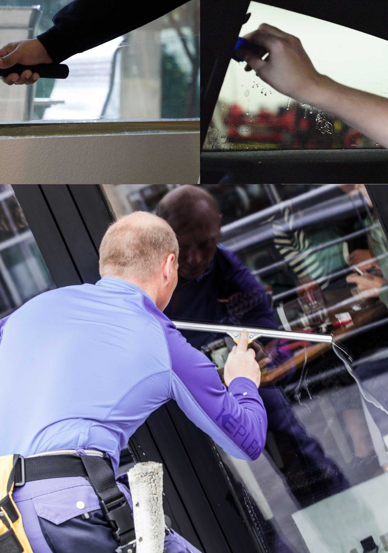 Kepler Professional Applying Anti-Graffiti Window Film to a Pearl River Shop Front