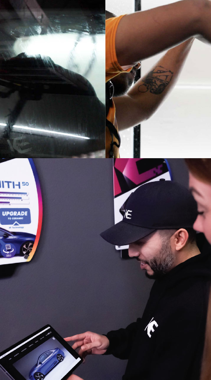 Kepler Dealer Showing Car Window Film Options to Customer in Schererville, Indiana