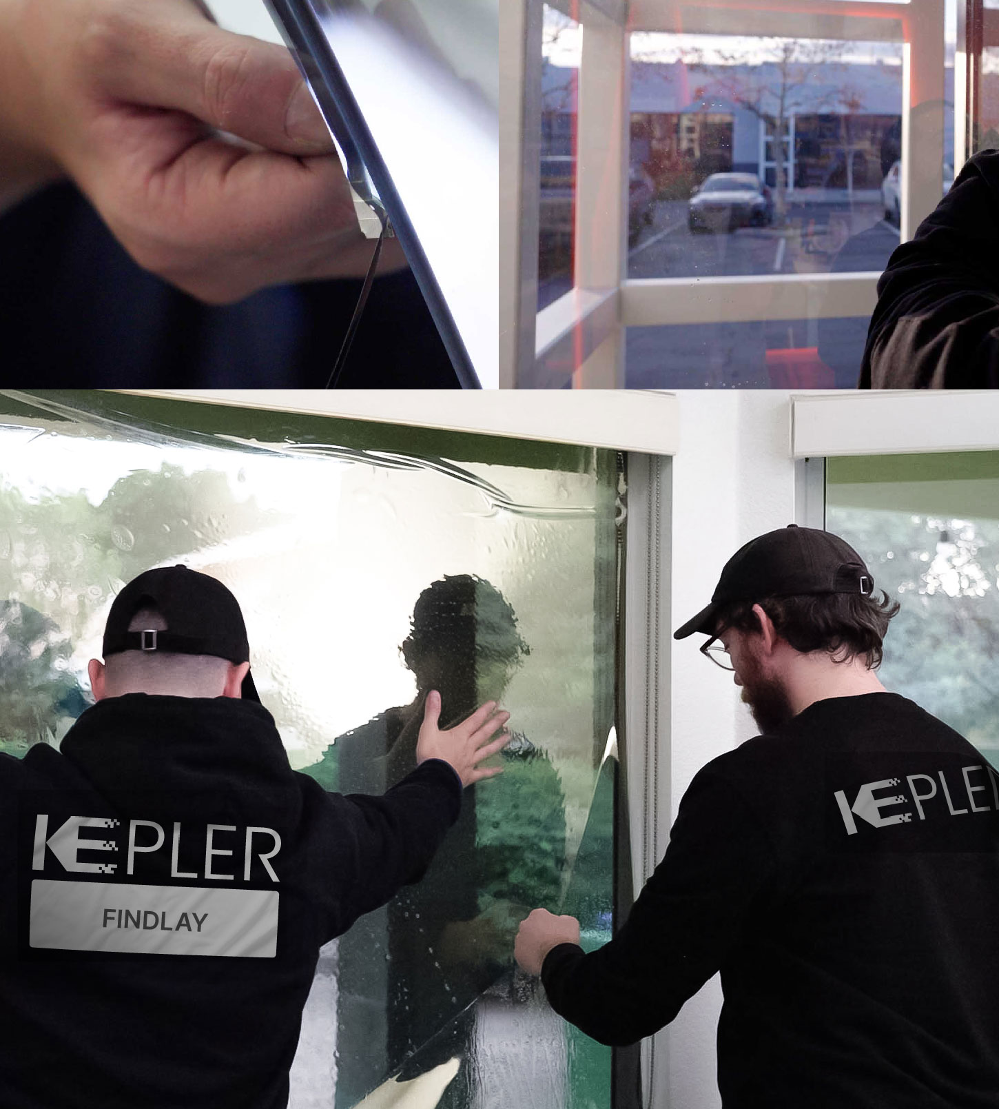 Kepler Technician Fitting Ceramic Window Tint to Home in Findlay