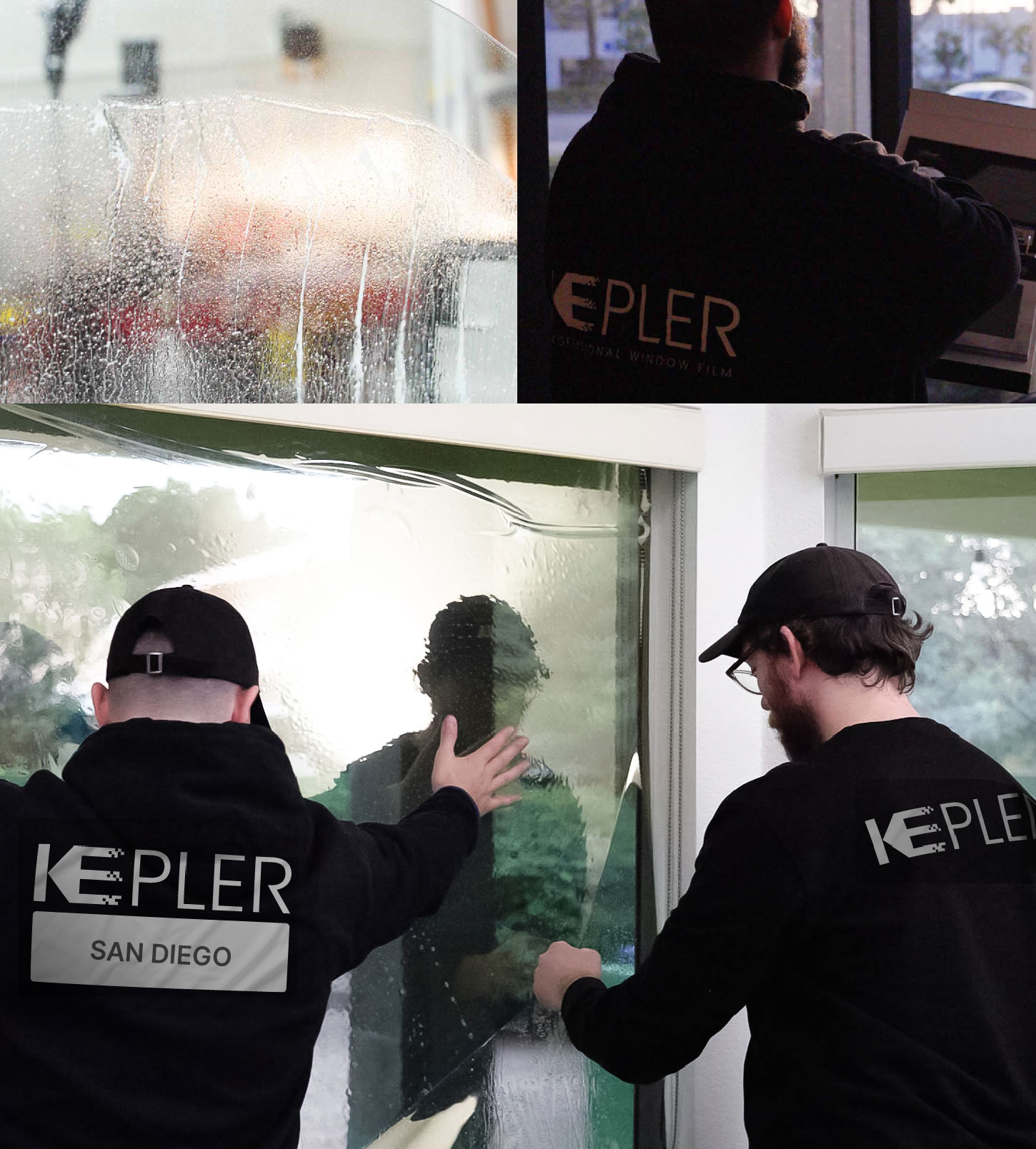 Kepler Technician Installing Advanced Window Tint to Home in San Diego