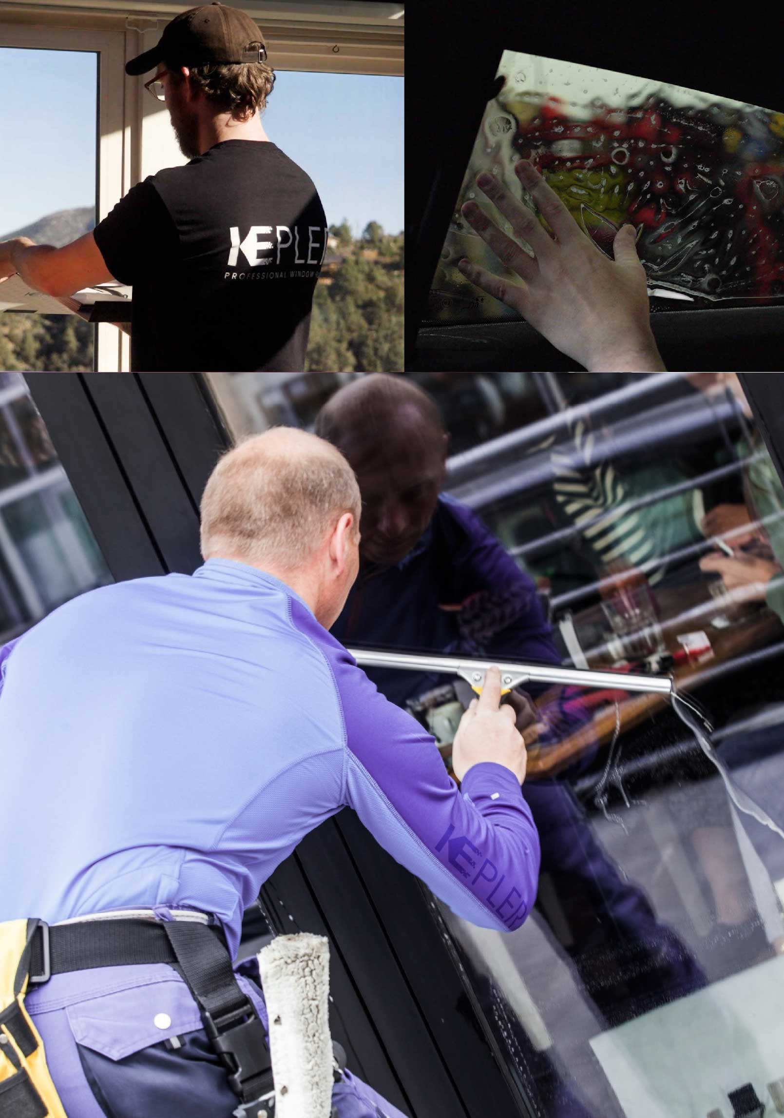 Kepler Professional Applying Anti-Graffiti Window Film to a Antelope Shop Front