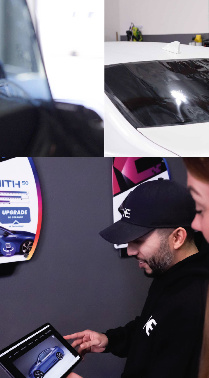 Kepler Dealer Showing Car Window Film Options to Customer in Mesquite, Nevada