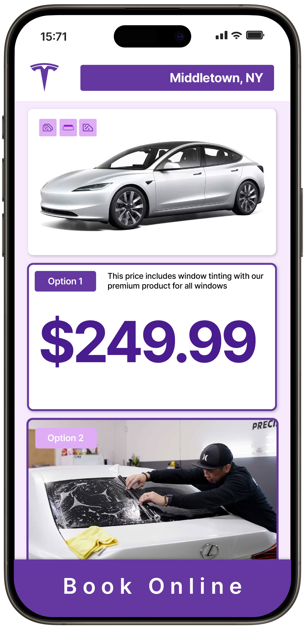 View Competitive Tesla Window Tinting Rates in Middletown, New York