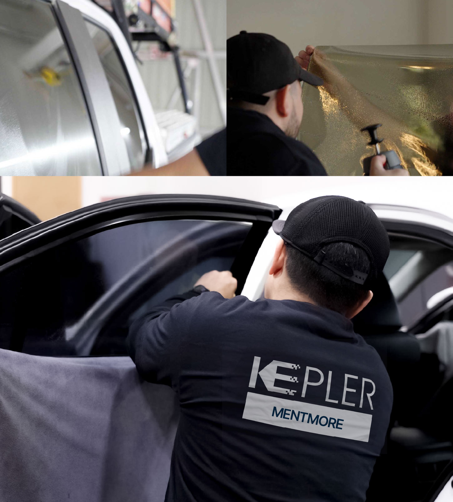 Automotive Window Tinting Expert Applying Film in Mentmore, New Mexico