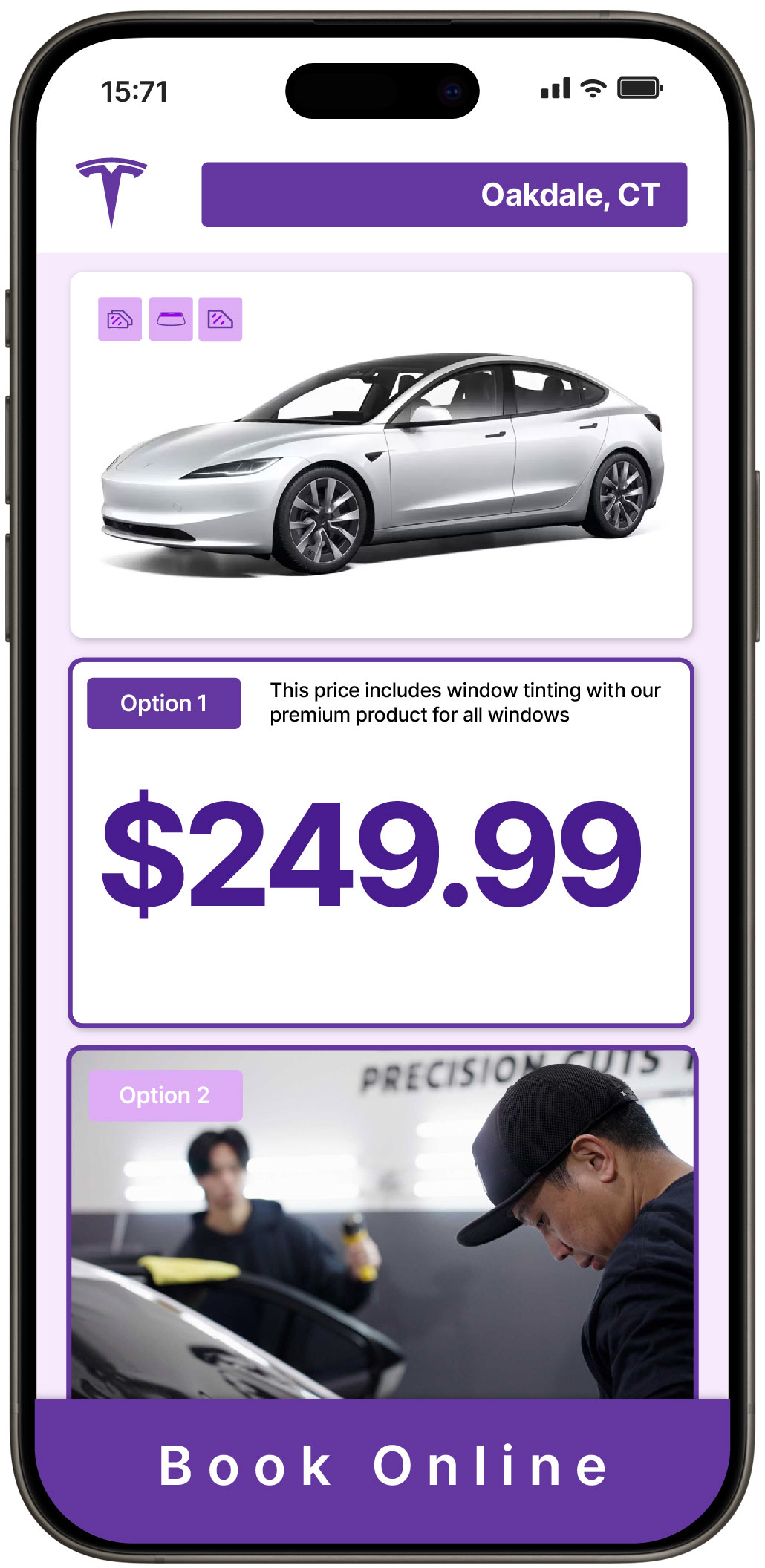 View Affordable Tesla Window Tinting Rates in Oakdale, Connecticut